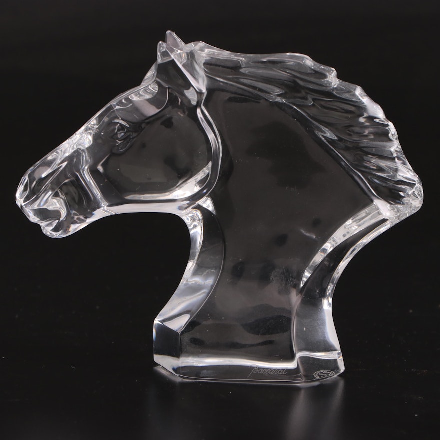 Baccarat "Horse's Head" Crystal Figurine