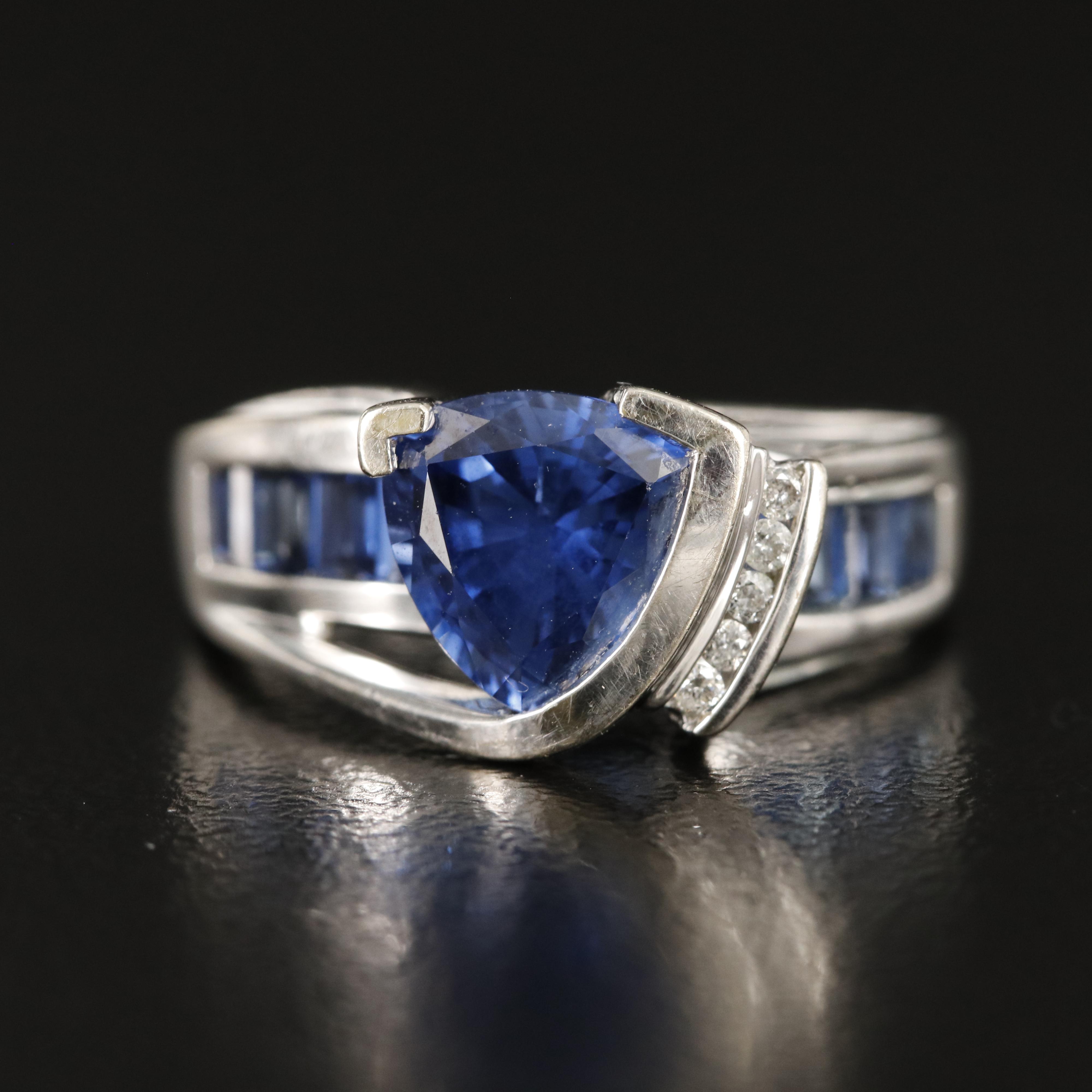 10K Sapphire and Diamond Ring