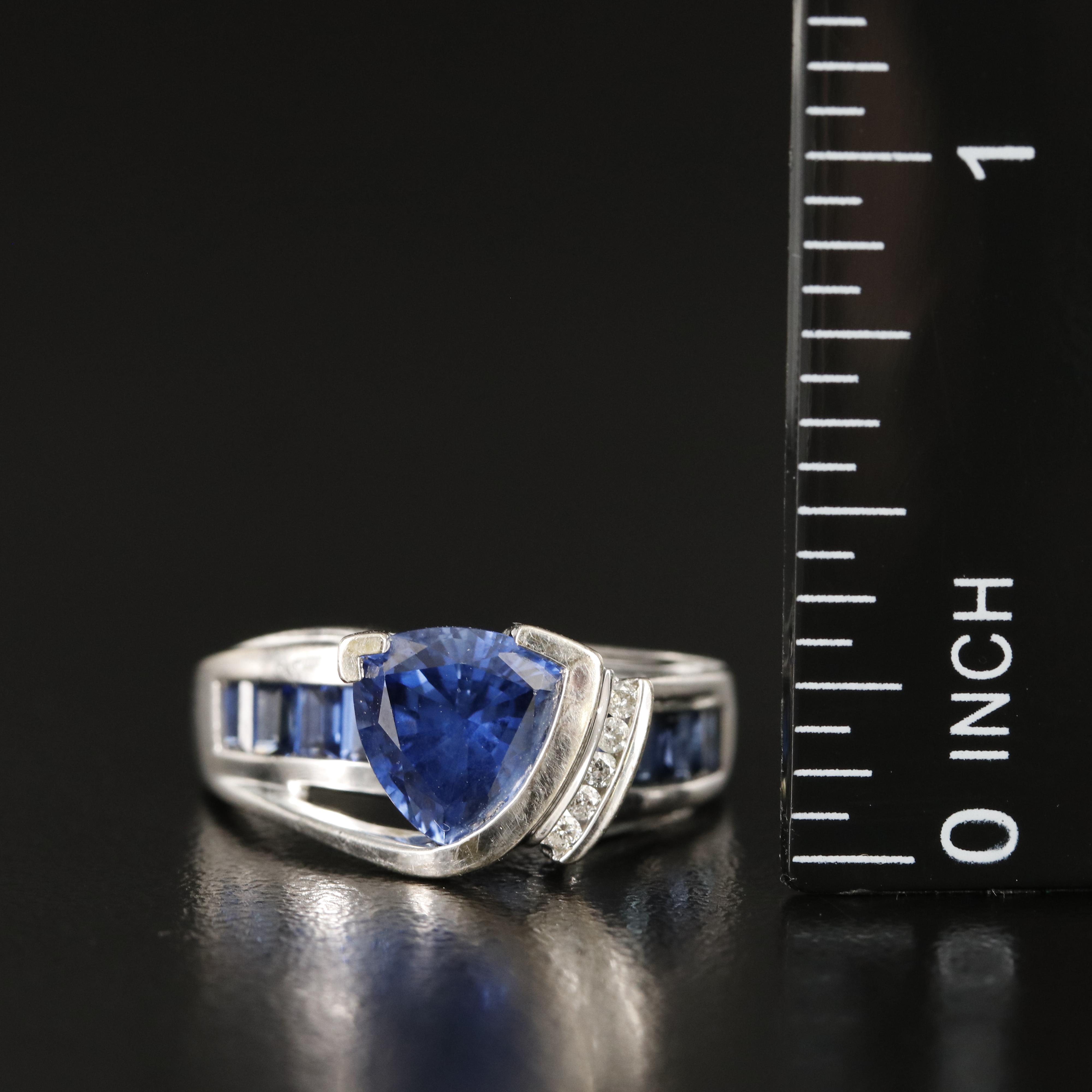 10K Sapphire and Diamond Ring