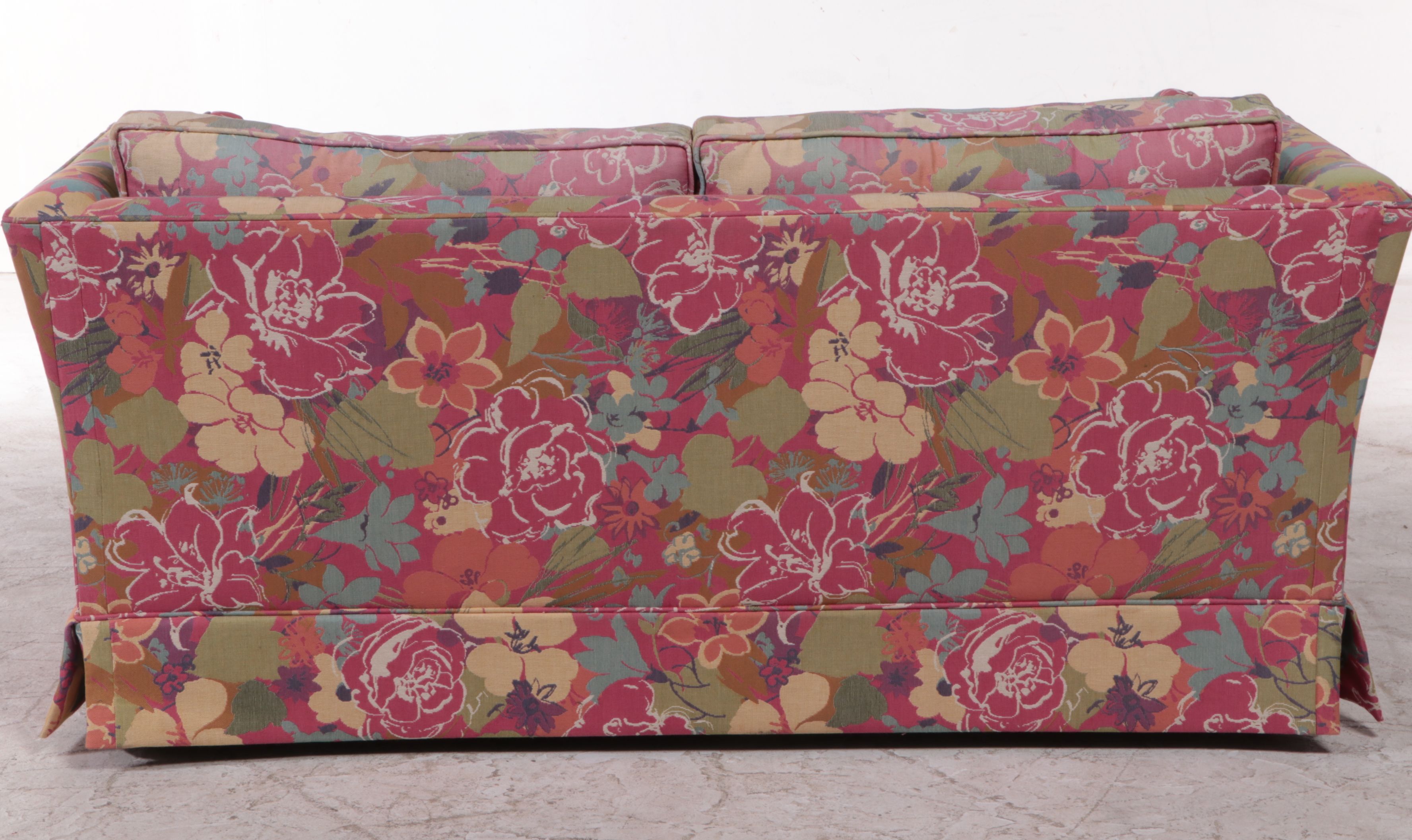 Boxed Loveseat in Woven Floral Pattern, 1970s