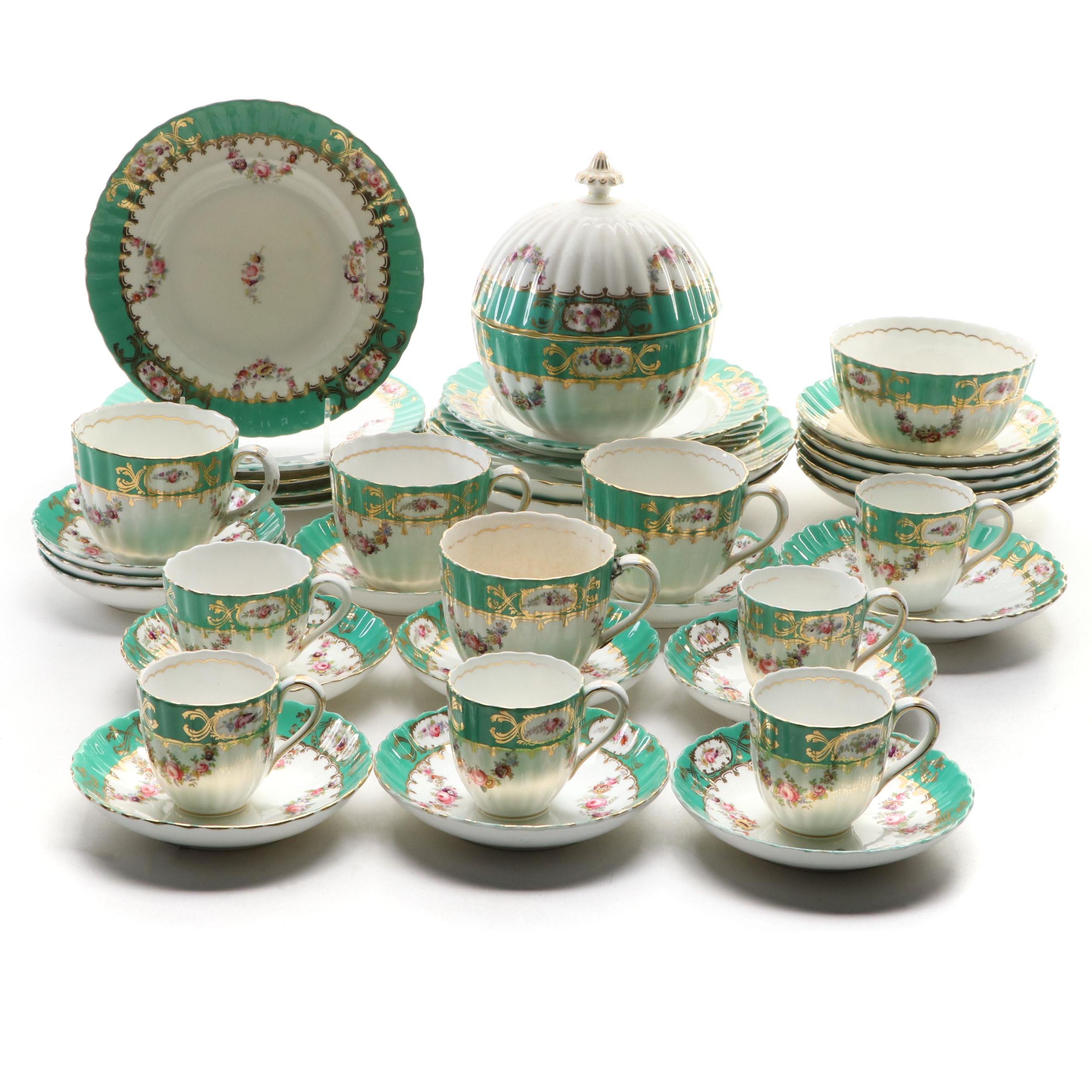 Old Paris Porcelain Hand-Painted Tableware, Mid-19th Century