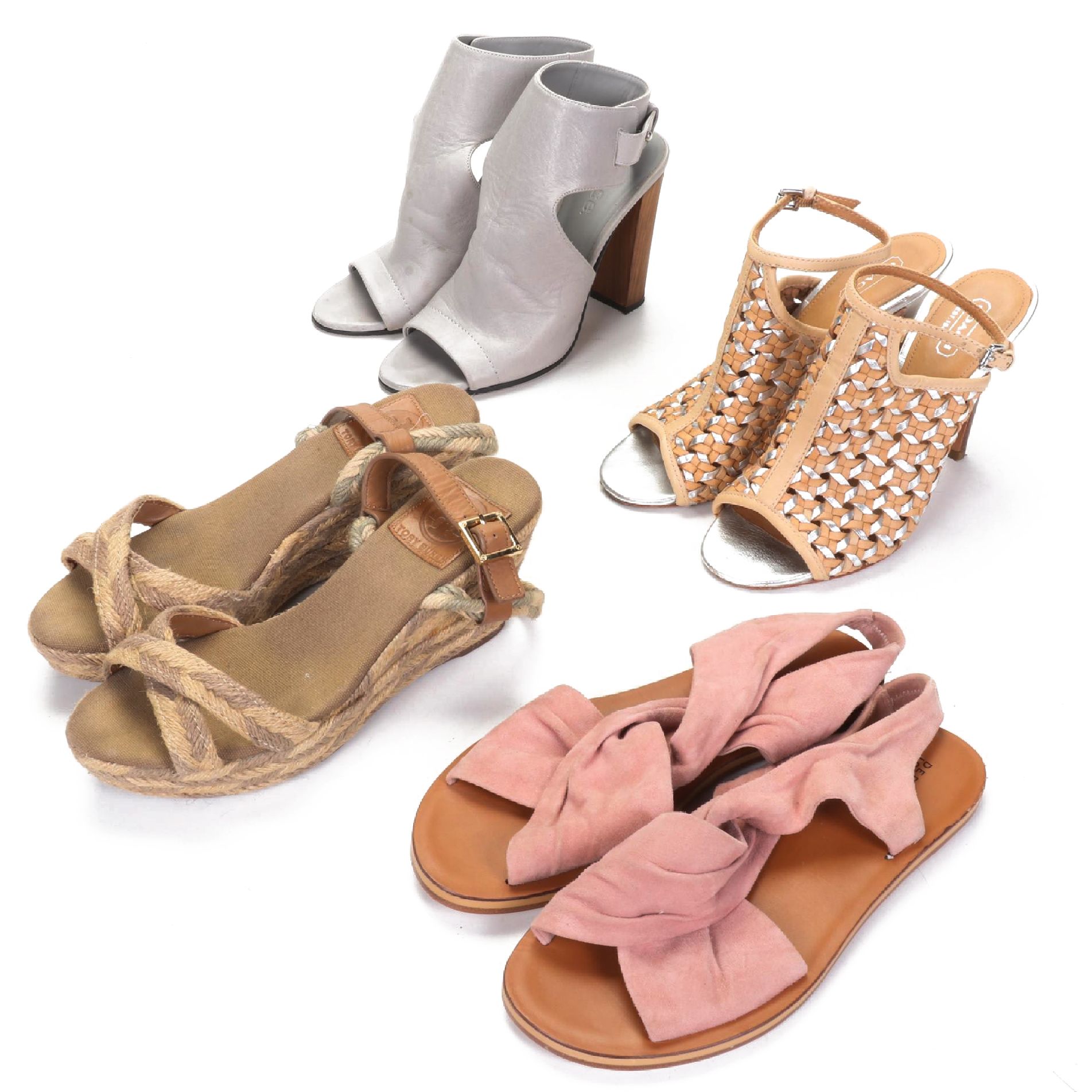 Tory Burch Espadrille Sandals, Coach Sandals, Derek Lam Flats, and Vince Sandals