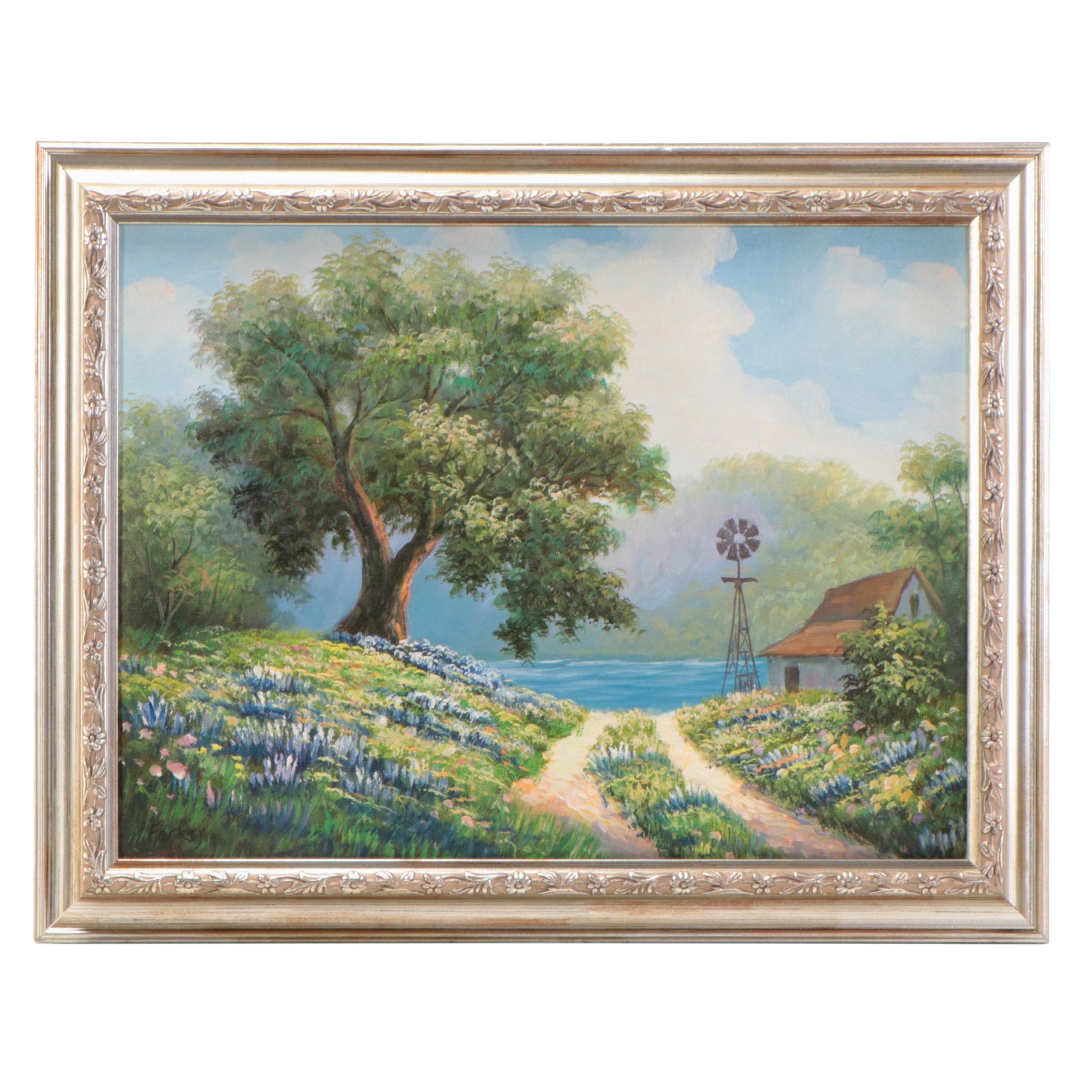 Forks Southern Country Landscape Oil Painting