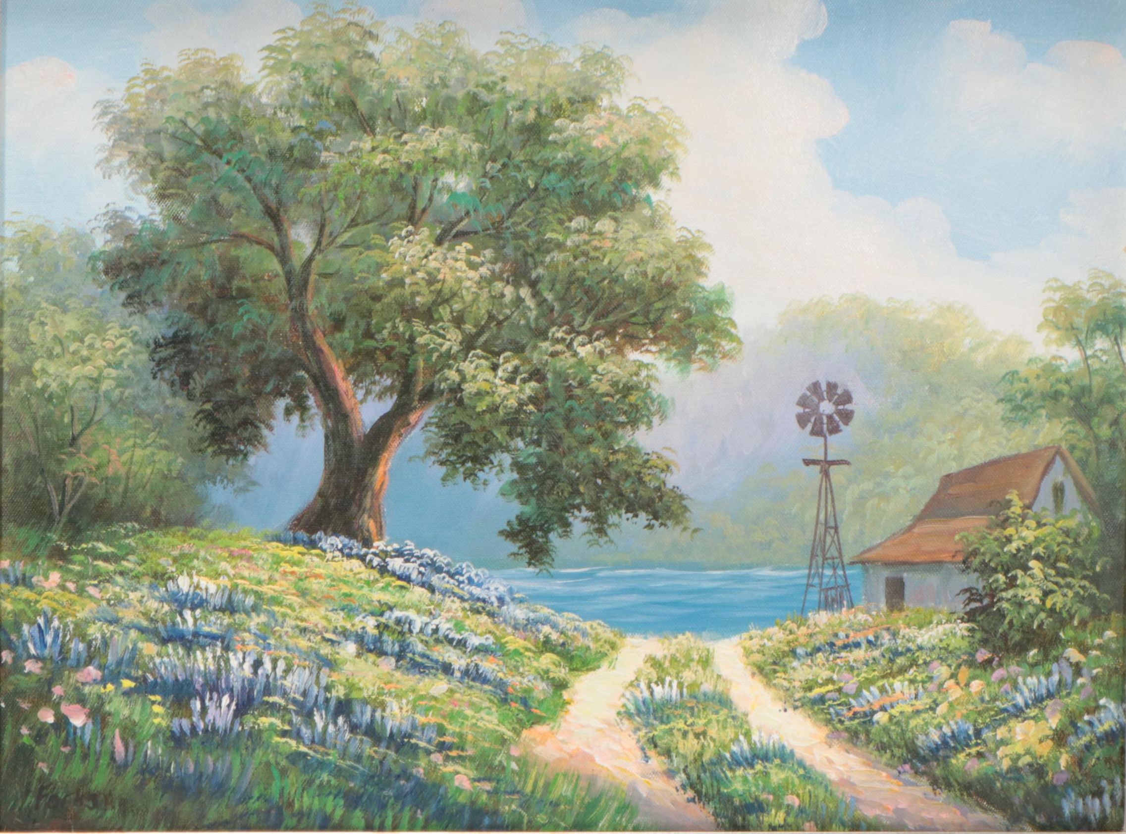 Forks Southern Country Landscape Oil Painting