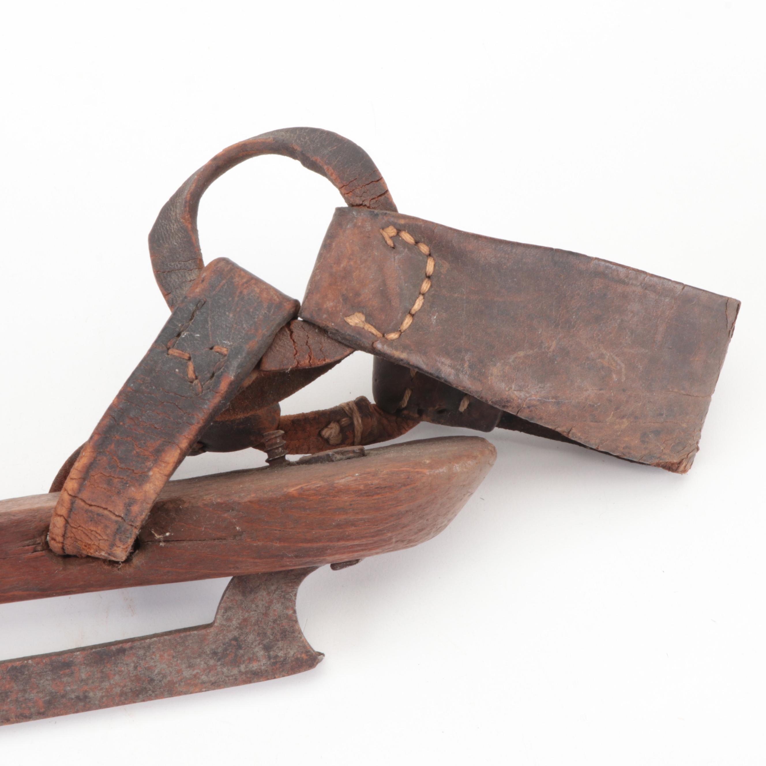 Union Hardware Co. Ice Skates and Other Pairs of Wood and Iron Ice Skates