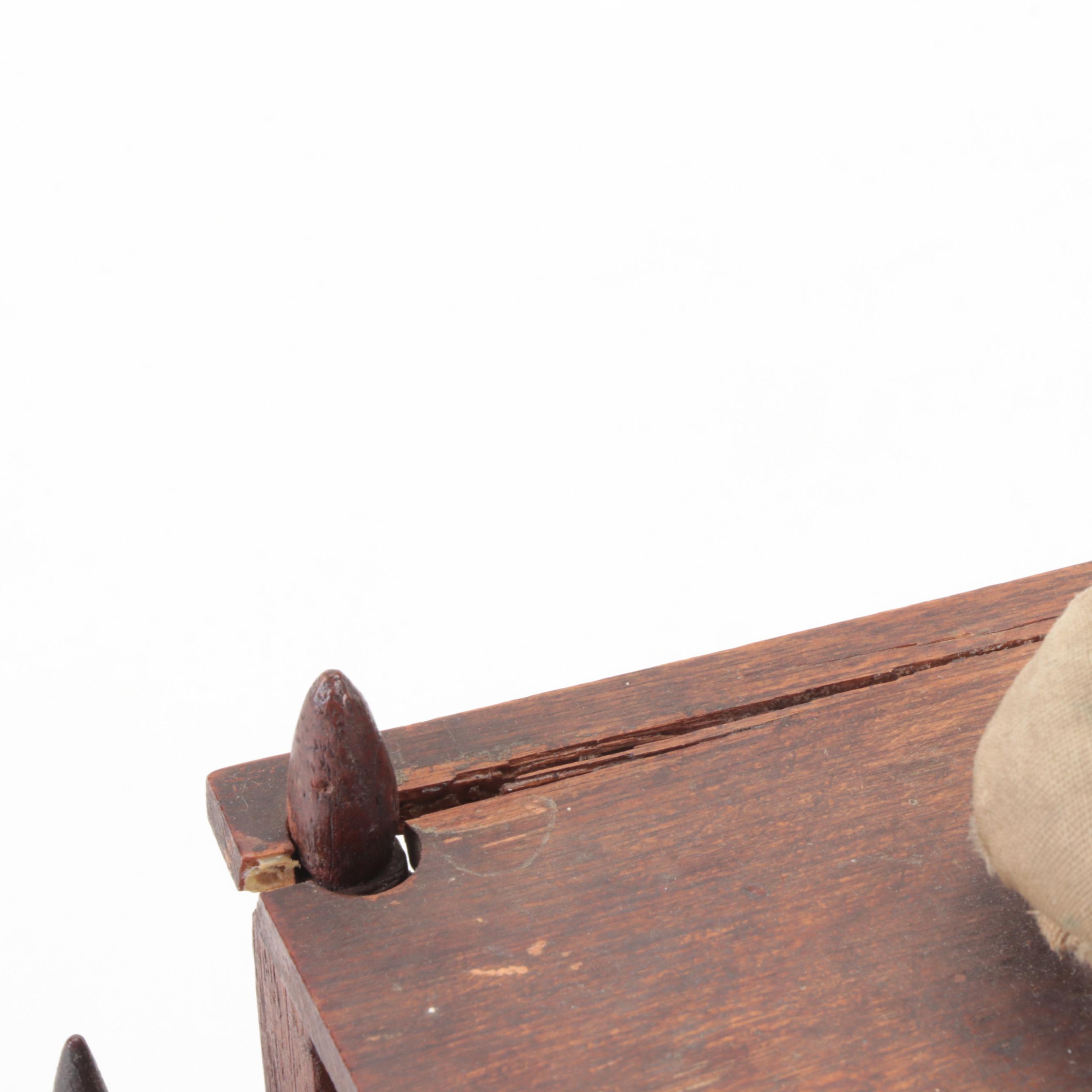 Shaker Sewing Box with Pincushion, String Box, Sewing Bird, and More