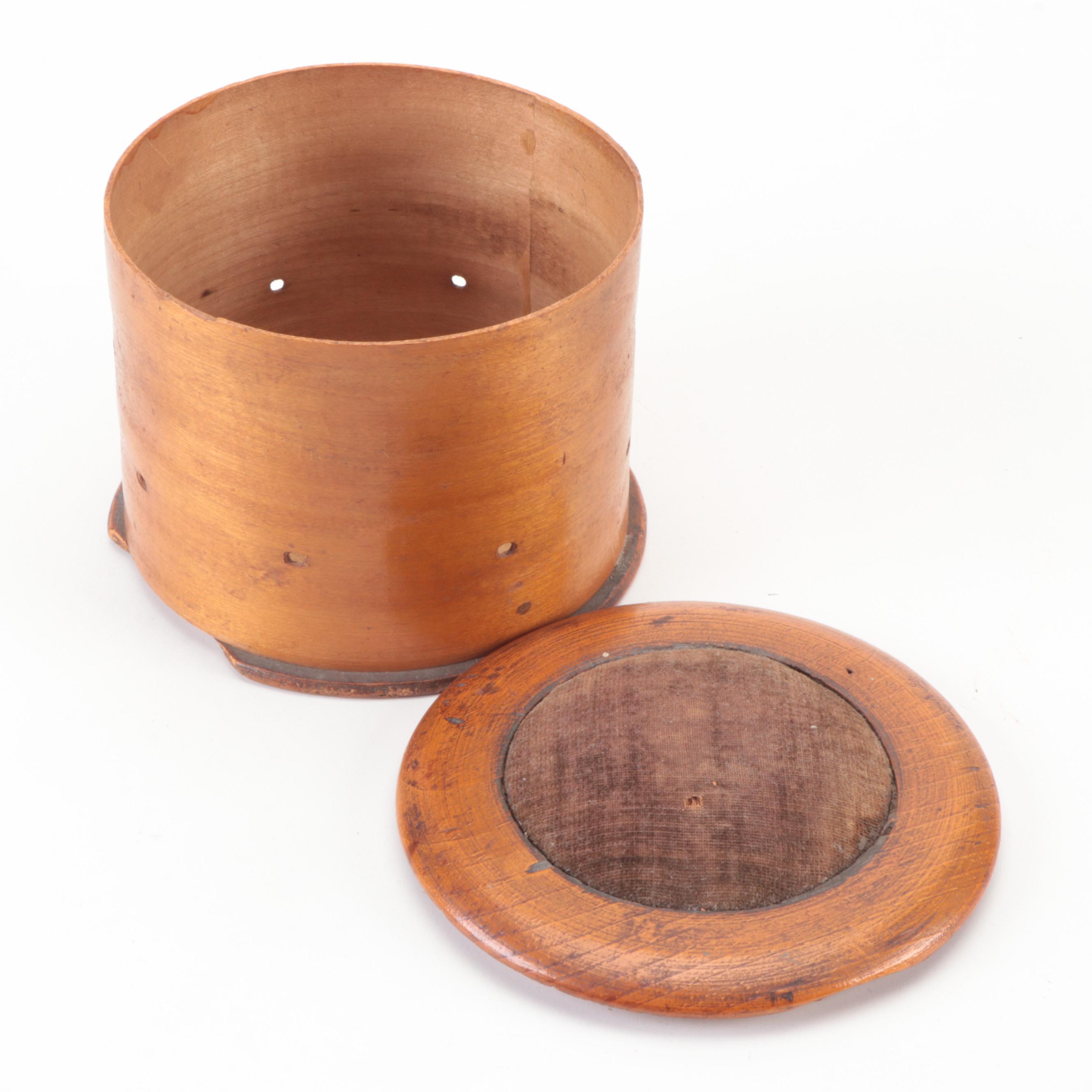 Shaker Sewing Box with Pincushion, String Box, Sewing Bird, and More