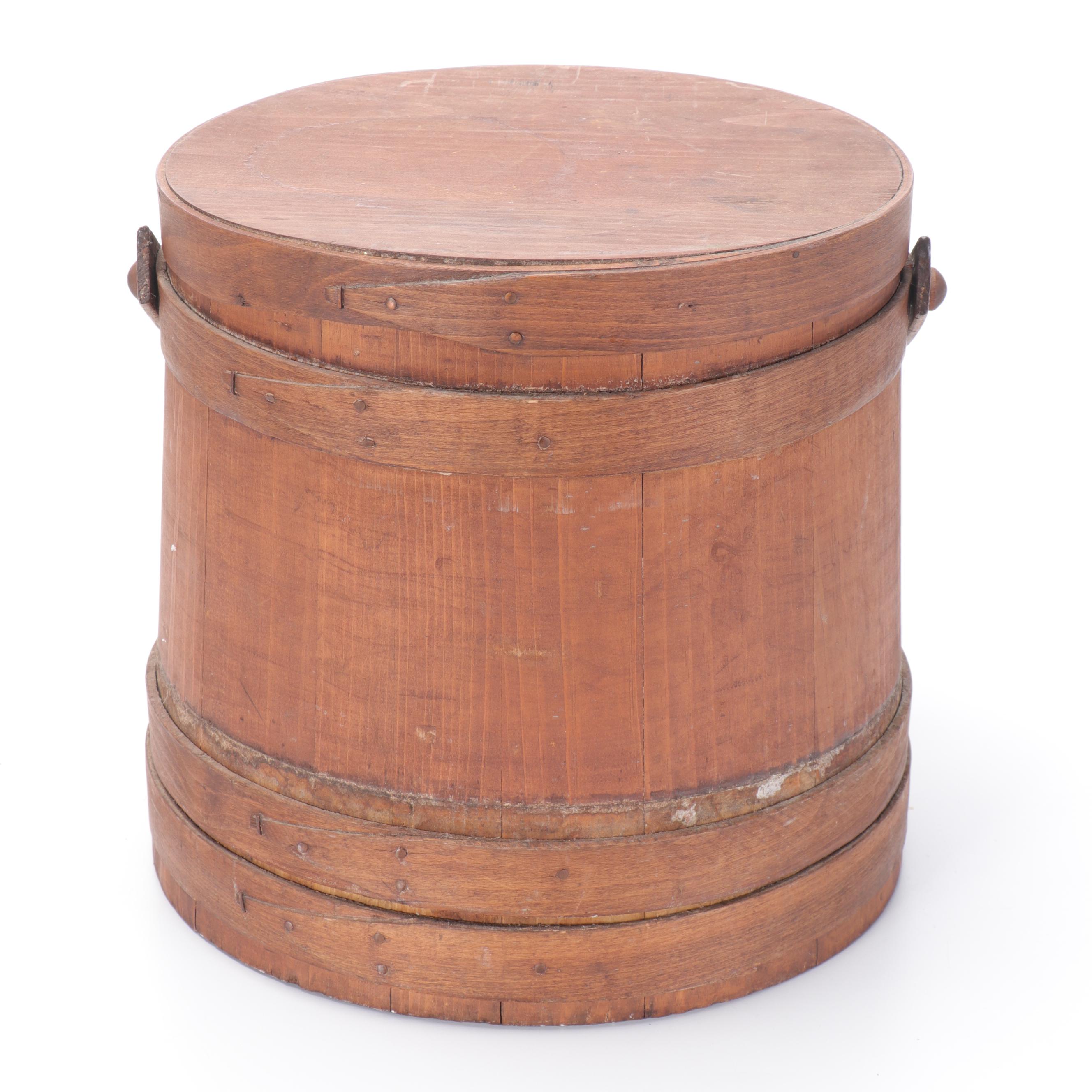Pine Firkin Bucket, Late 19th/ Early 20th Century
