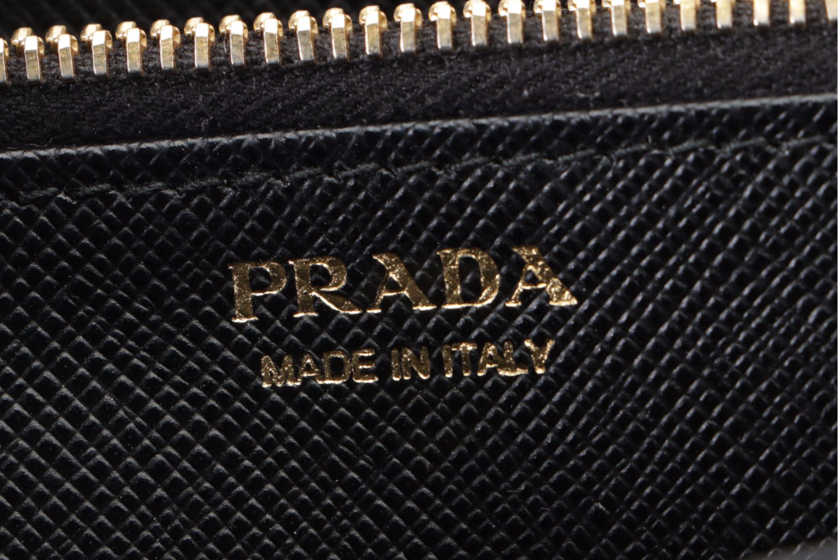 Prada Zip-Around Wallet in Black Saffiano Leather with Box