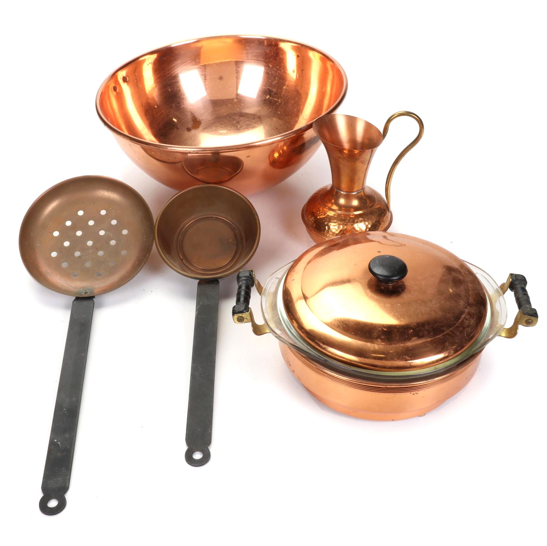 Ethan Allen Hammered Copper Pitcher and Other Copper Kitchenware