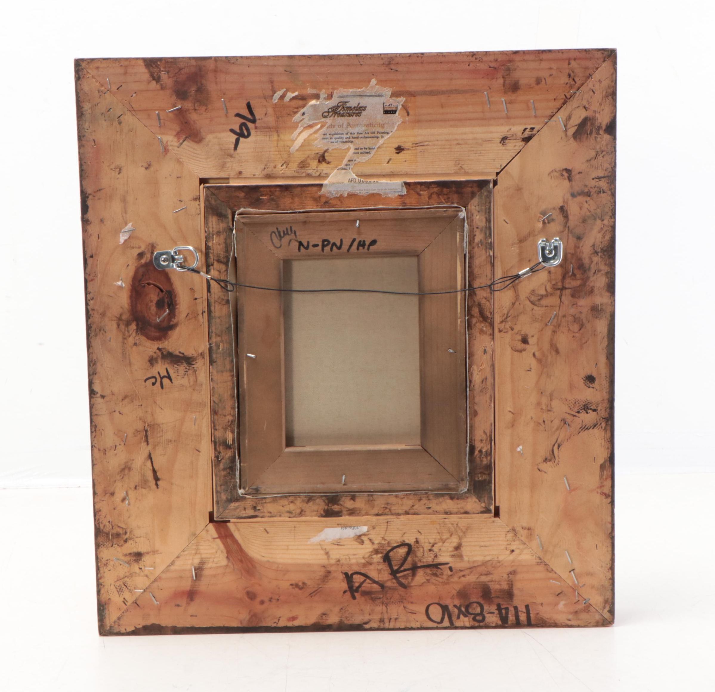 Troy Denton Oil Painting of Boy Mounting Horse