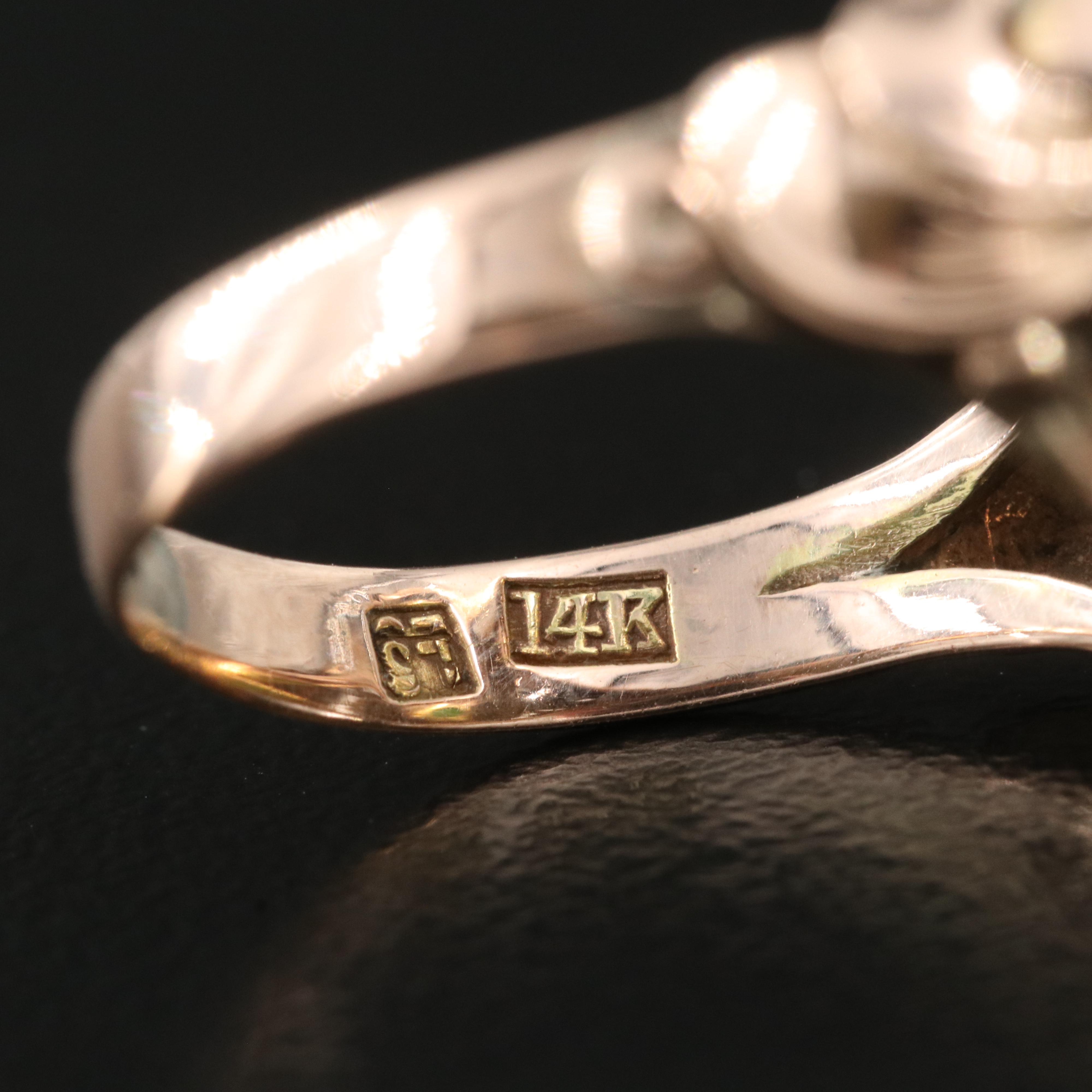 Vintage 14K Rose Gold Jadeite Ring