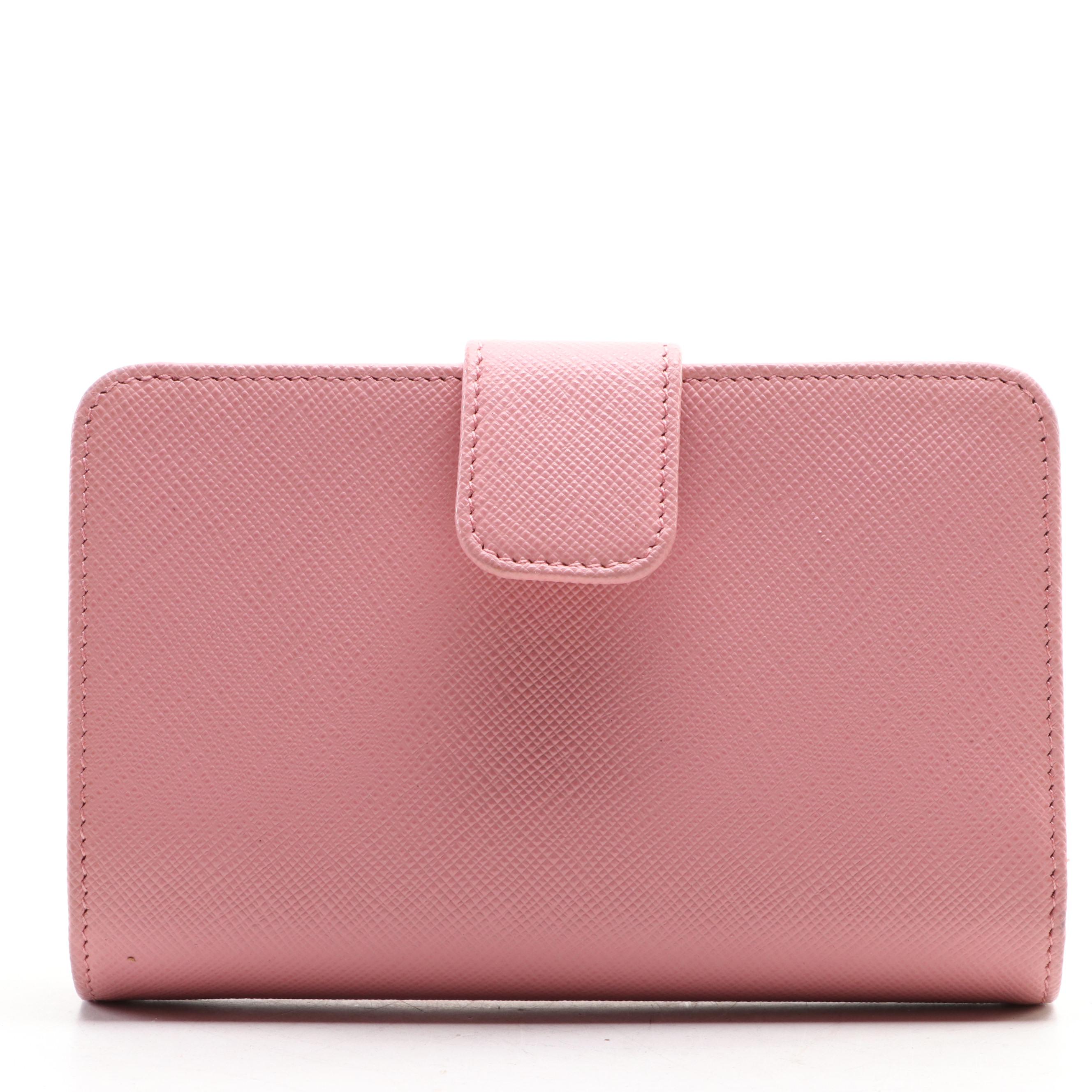 Prada Small Wallet in Pink Saffiano Leather