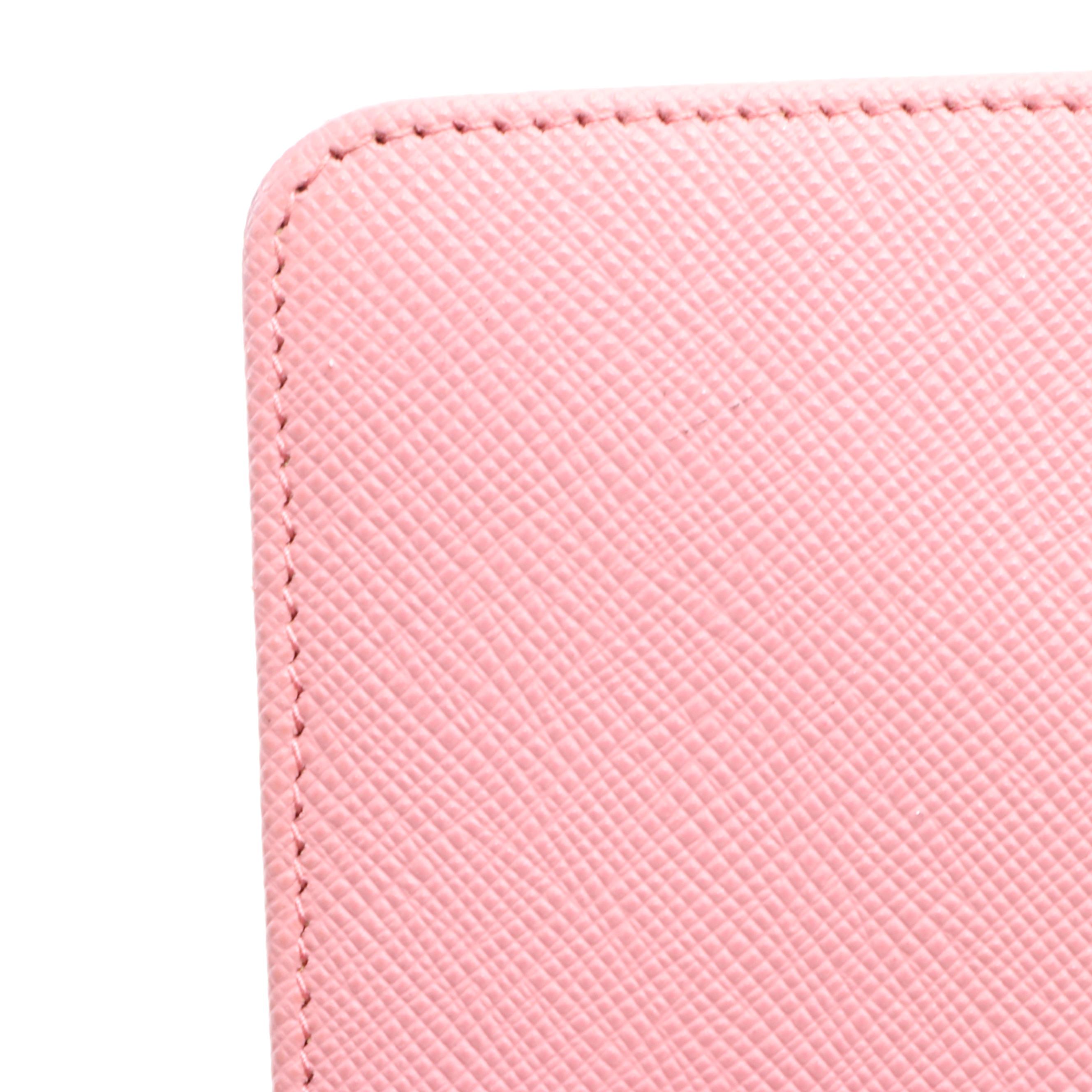 Prada Small Wallet in Pink Saffiano Leather