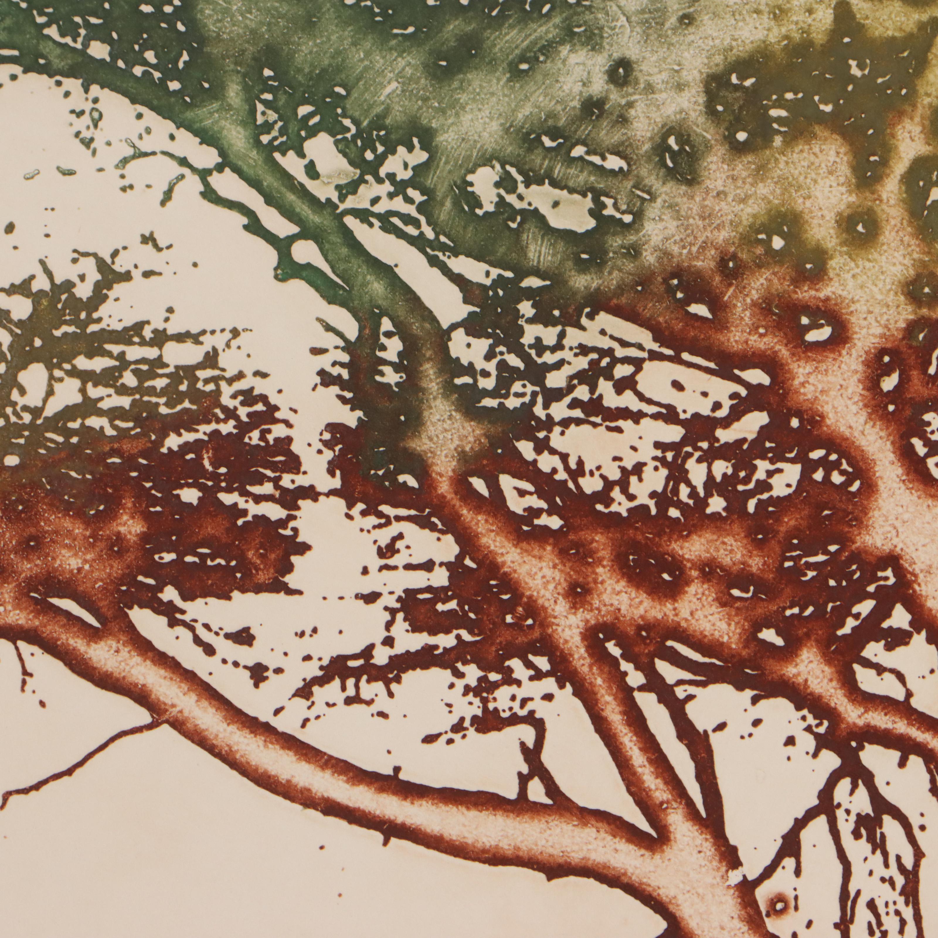 Maidy Morhous Aquatint Etching "Serengeti," 1978