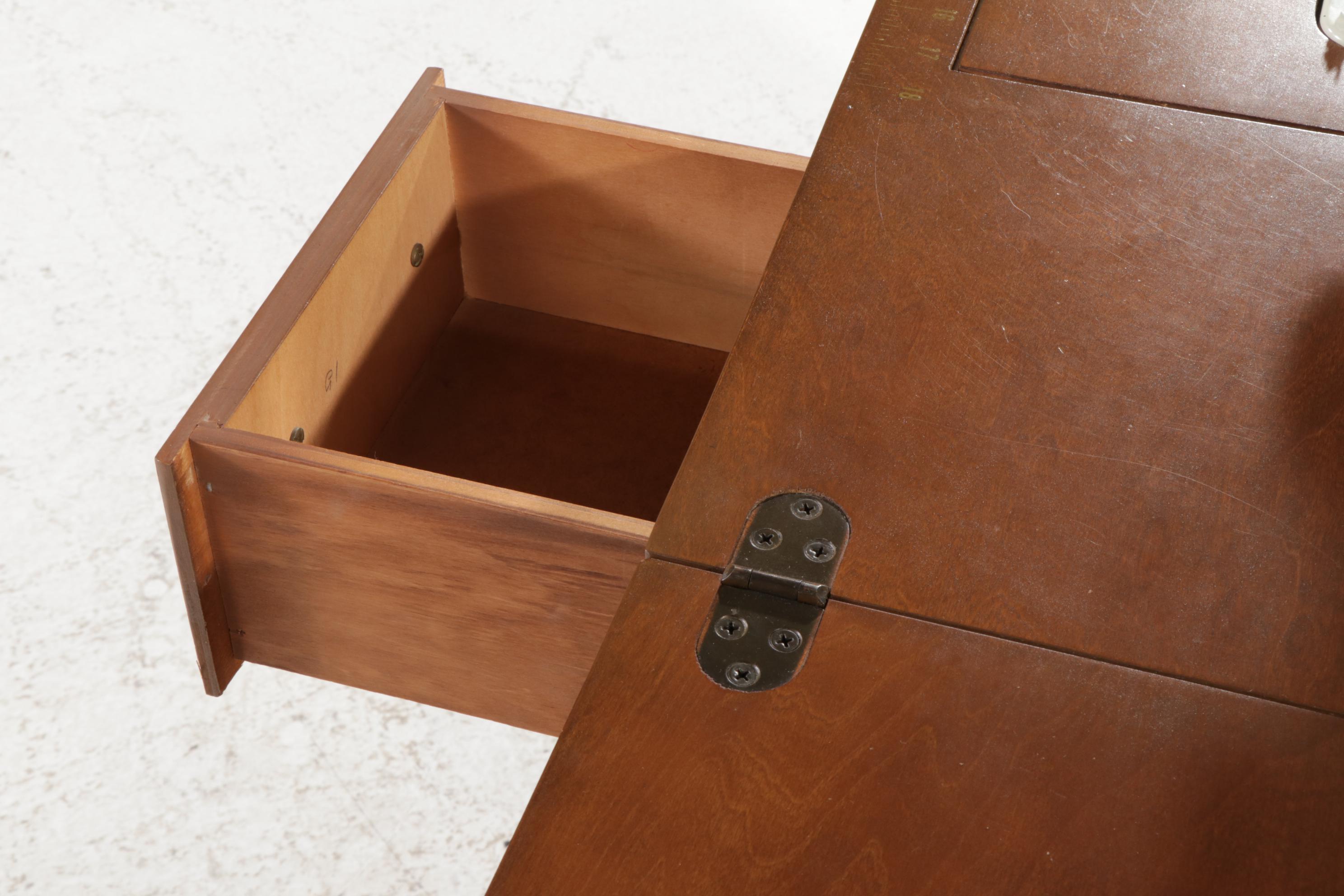 White "Zigzag" Model 167 Sewing Machine in Four-Drawer Cabinet, Mid-20th Century