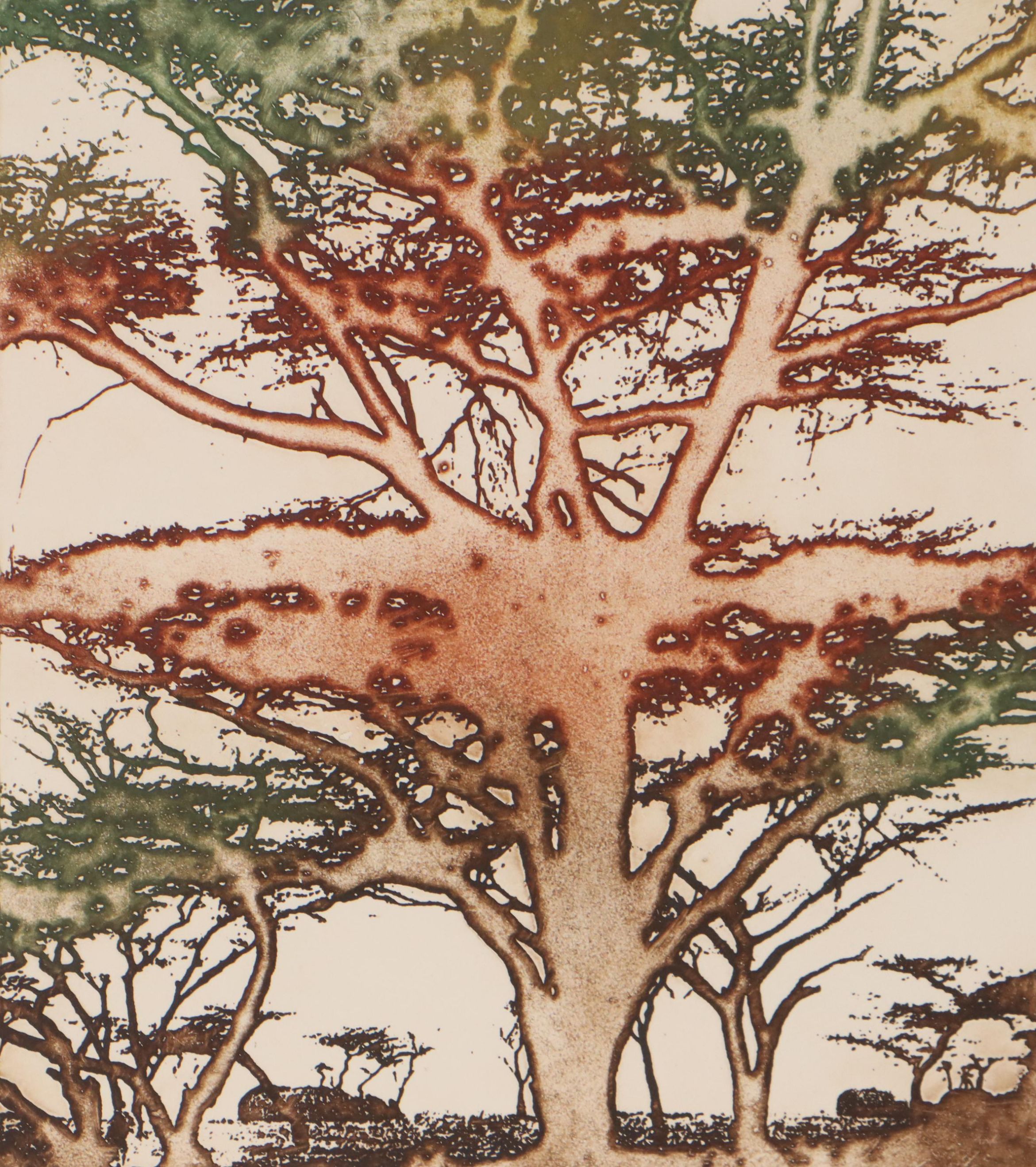 Maidy Morhous Aquatint Etching "Serengeti," 1978