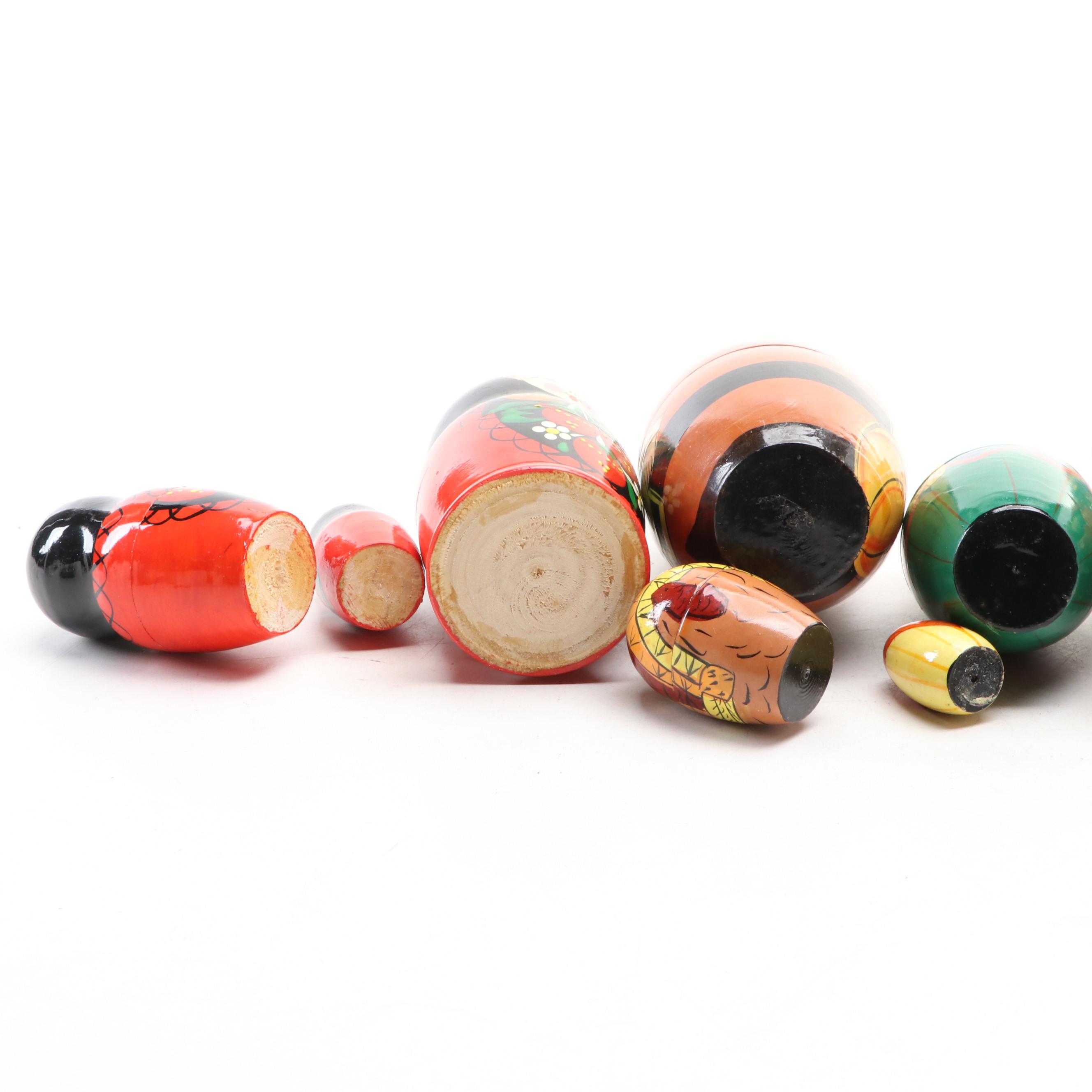 Russian and Other Hand-Painted Wooden Matryoshka Dolls