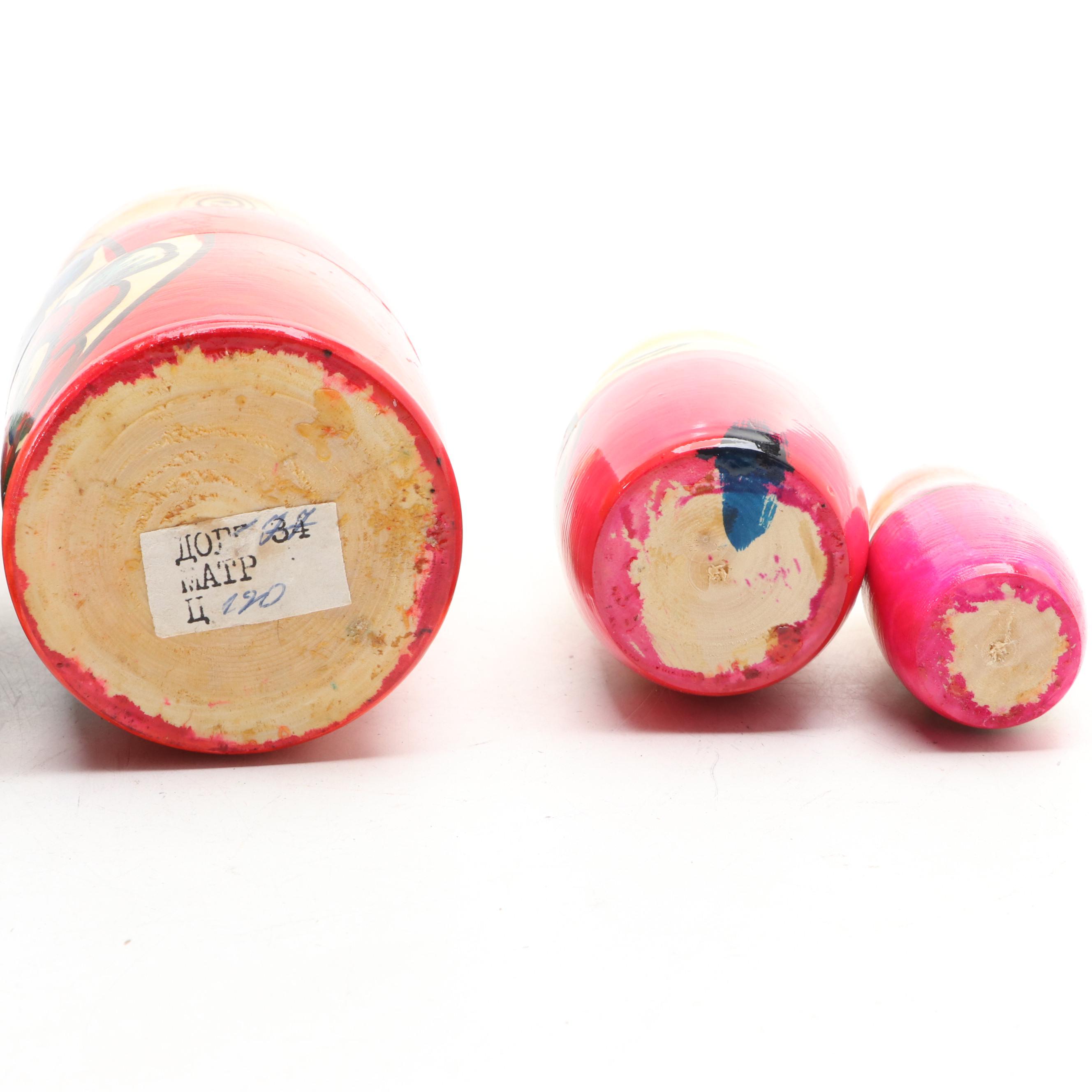 Russian and Other Hand-Painted Wooden Matryoshka Dolls