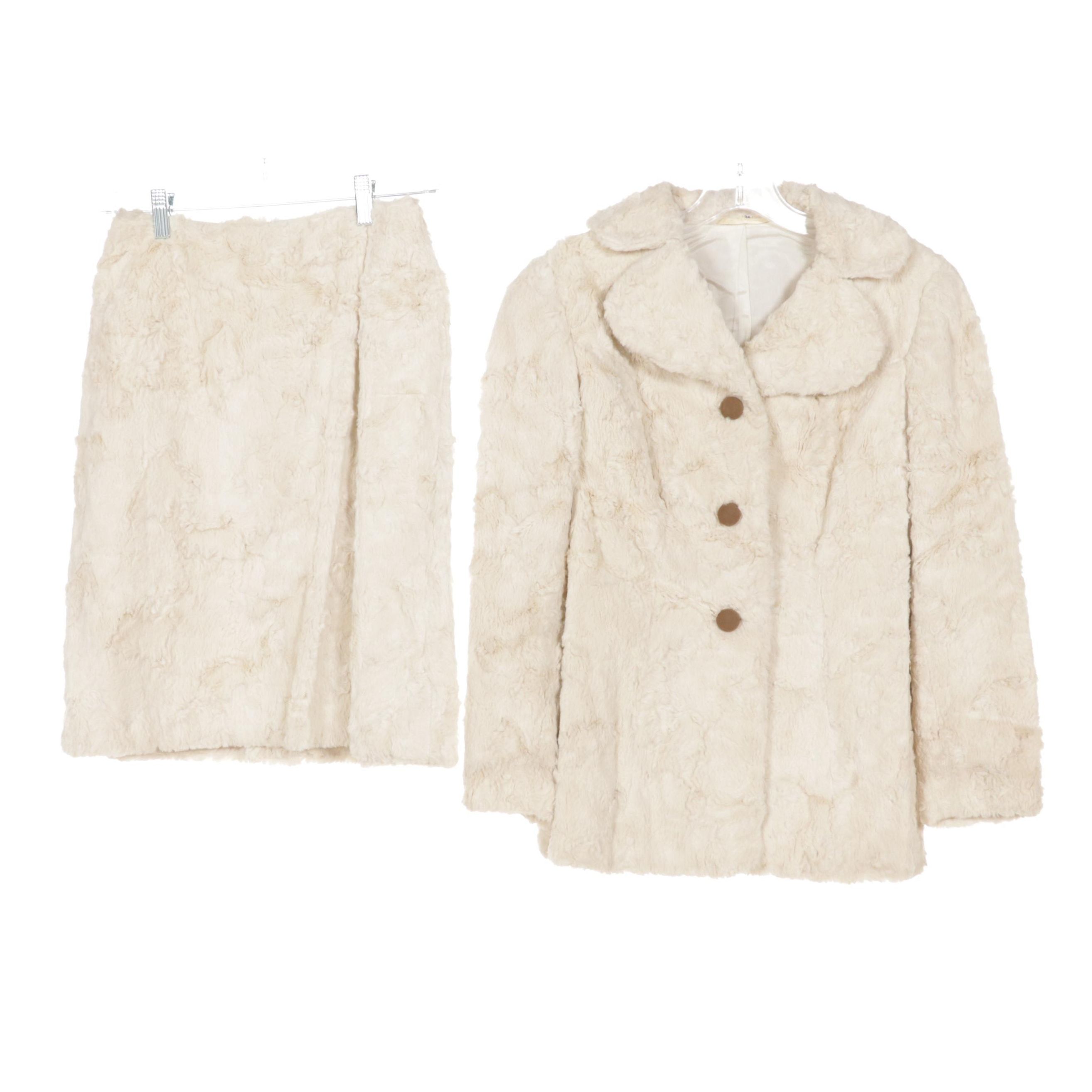 Faux Fur Skirt Set From Petit Chic, Mid to Late 20th Century
