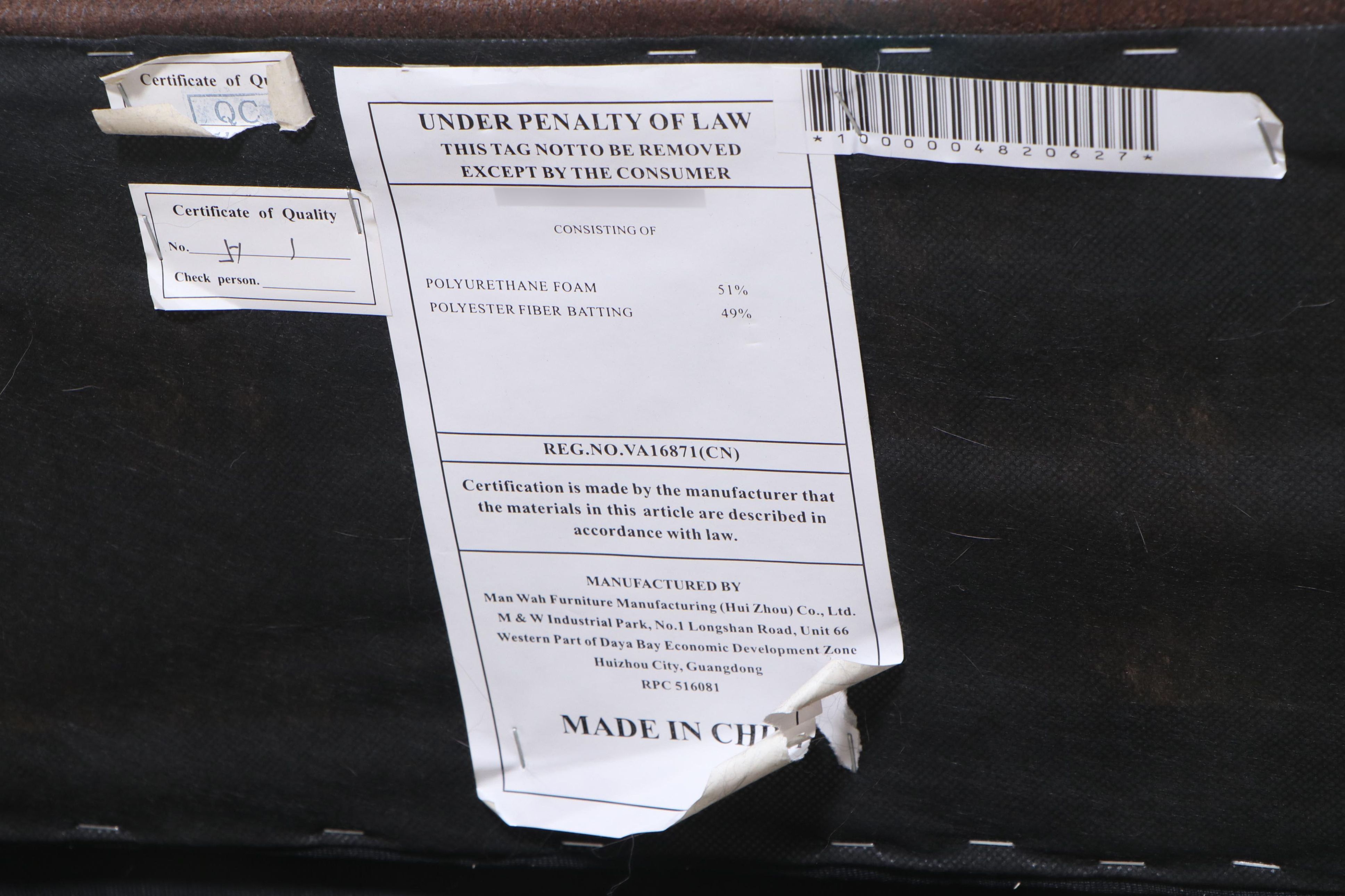 Six-Piece Man Wah Furniture Faux-Leather Triple-Reclining Sectional Sofa