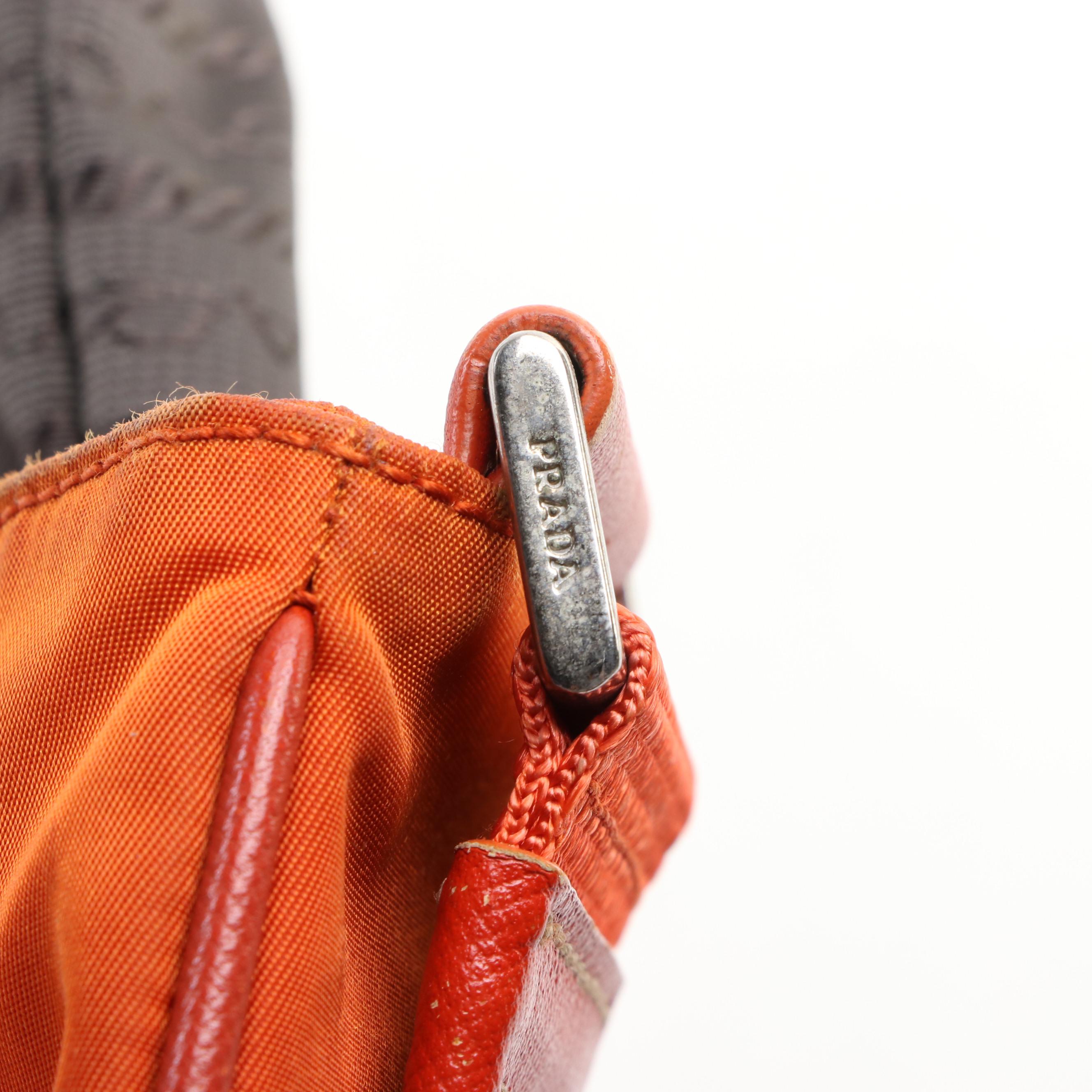 Prada Nylon Flat Crossbody Bag with Saffiano Leather Trim