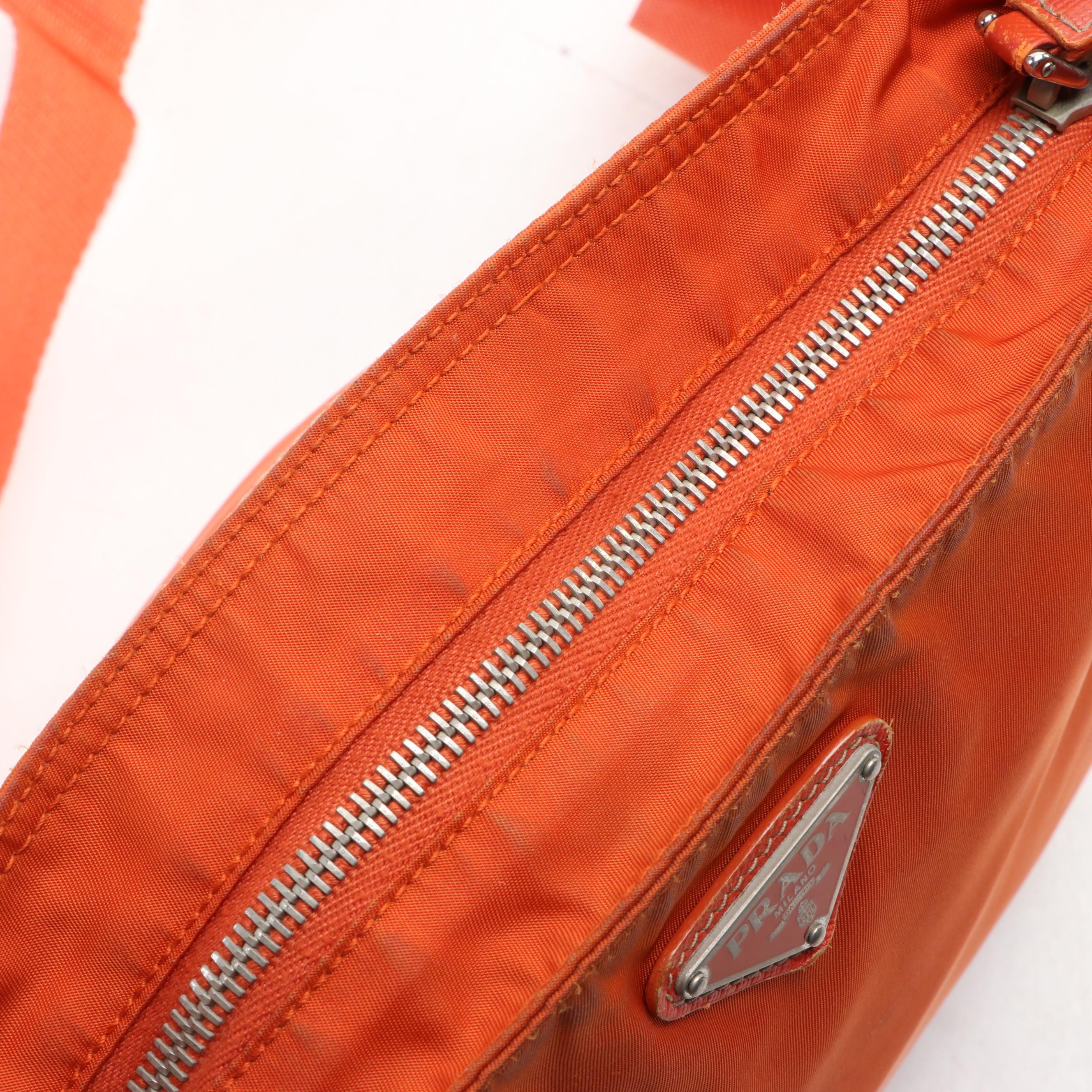 Prada Nylon Flat Crossbody Bag with Saffiano Leather Trim