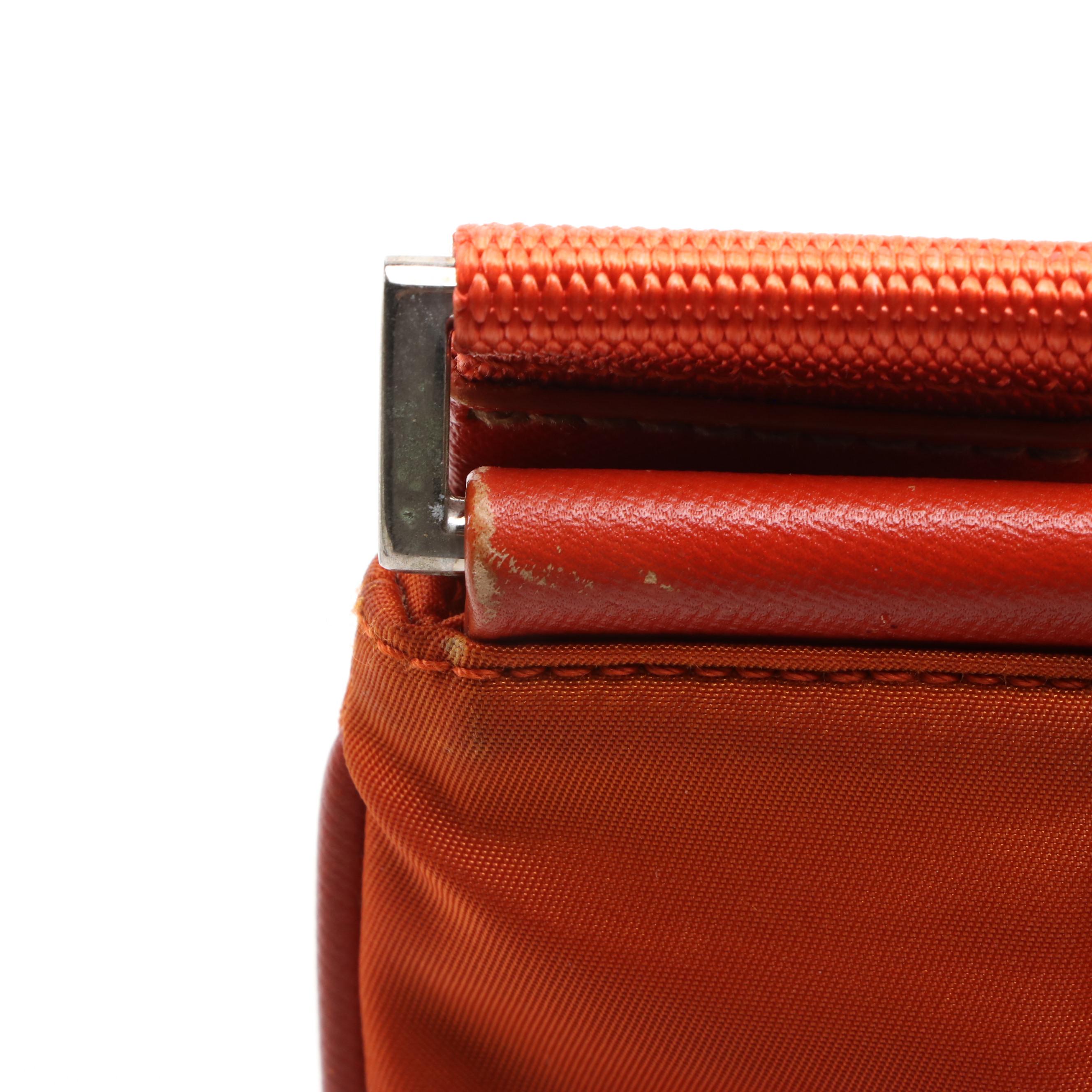 Prada Nylon Flat Crossbody Bag with Saffiano Leather Trim