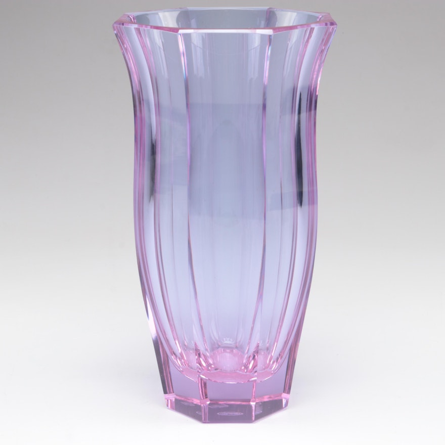 Moser Faceted Cut Alexandrite Czech Crystal Vase, Late 20th Century