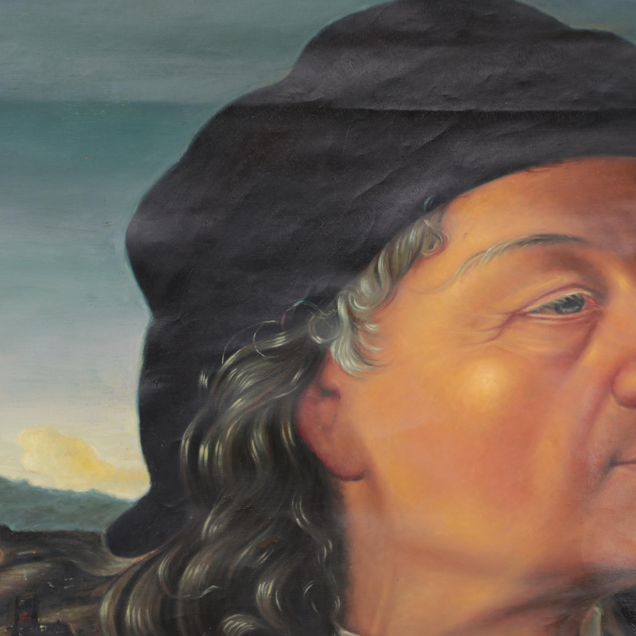 Oil Painting After Piero di Cosimo "Portrait of Giuliano da Sangallo"