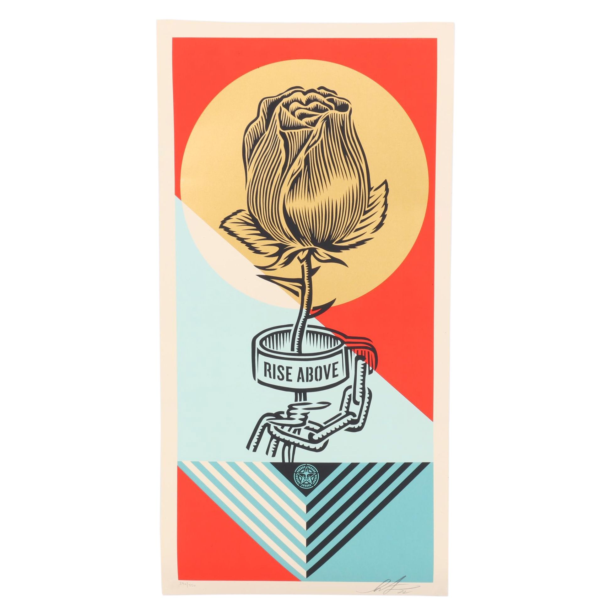 Shepard Fairey Serigraph "Rise Above Rose Geometric," 2022