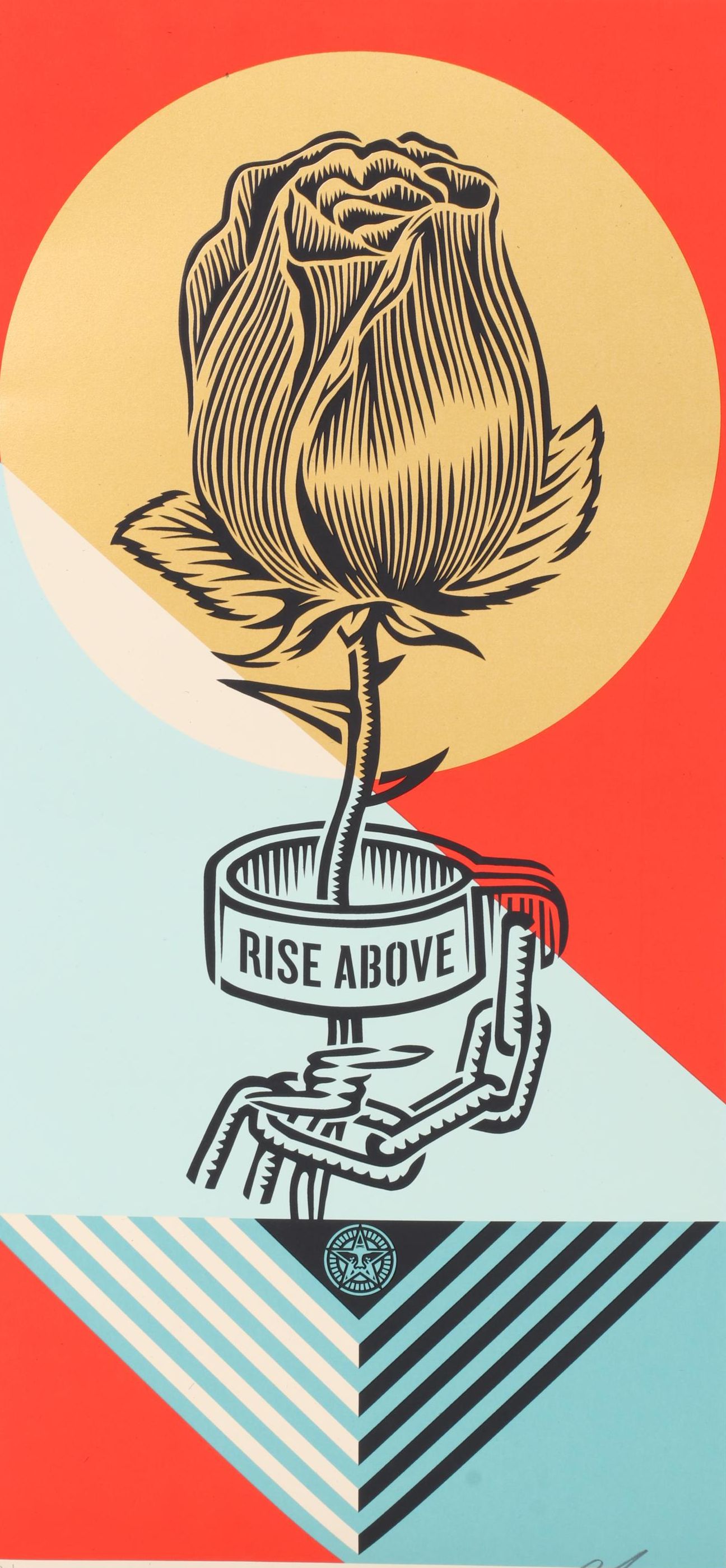 Shepard Fairey Serigraph "Rise Above Rose Geometric," 2022
