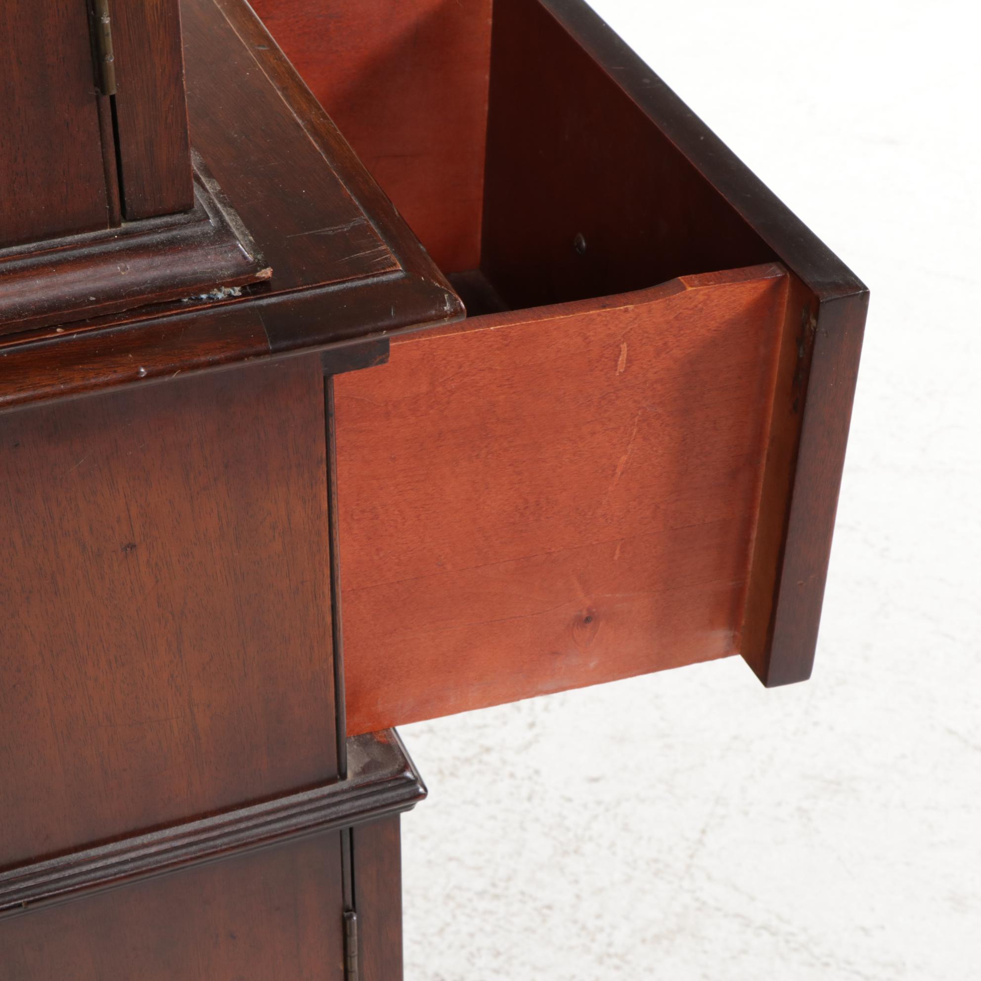 Grand Rapids Federal Style Mahogany Breakfront Secretary Bookcase, Circa 1940