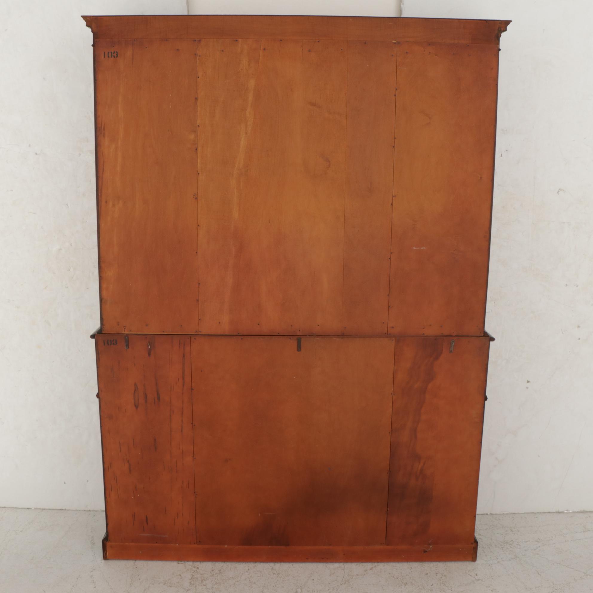 Grand Rapids Federal Style Mahogany Breakfront Secretary Bookcase, Circa 1940