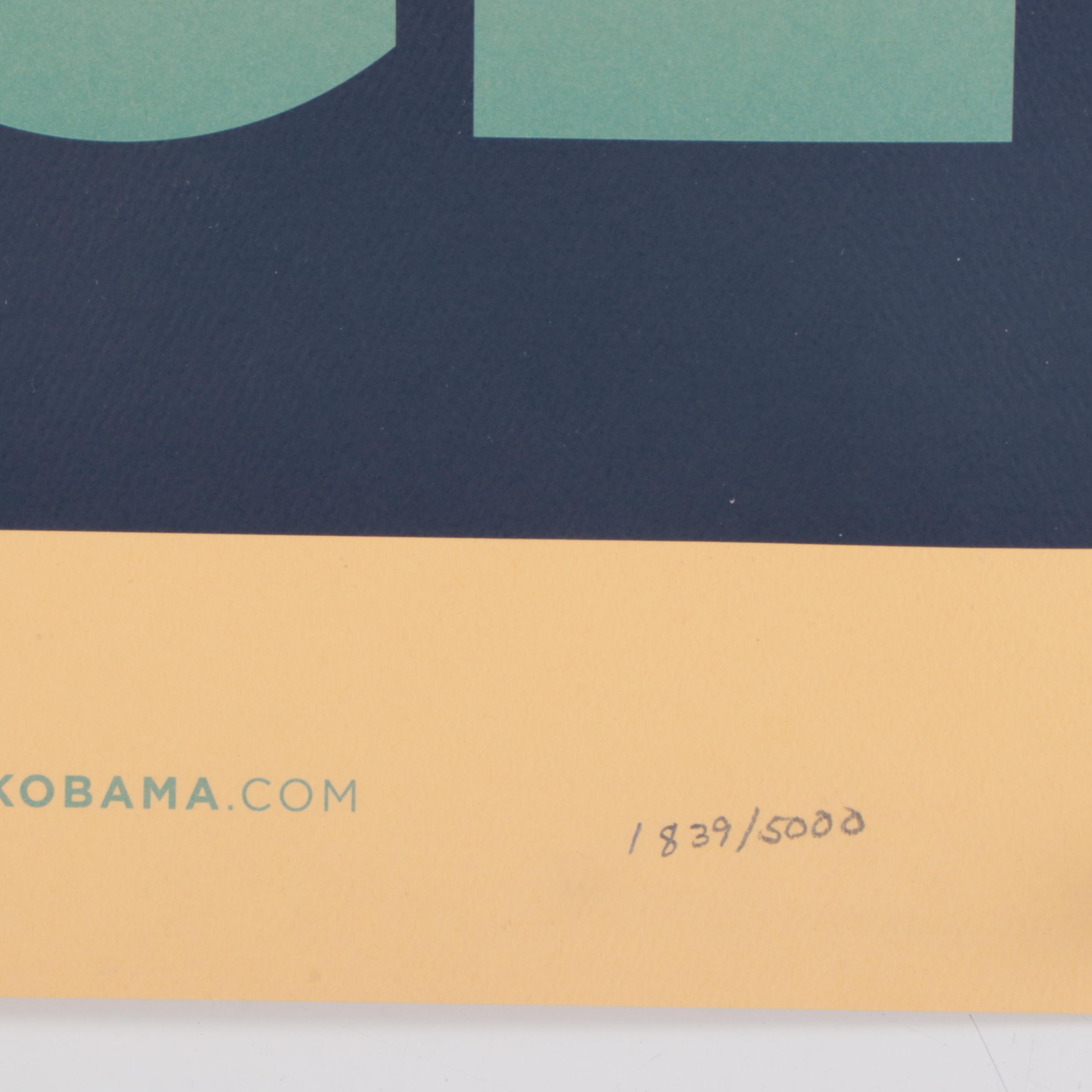 Lithograph After Shepard Fairey of Barack Obama "Change"