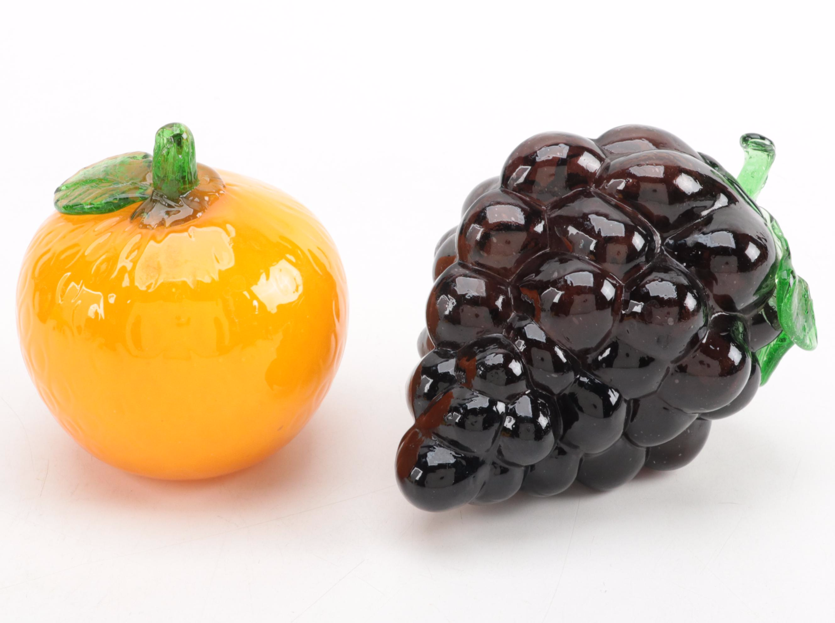 Murano Style Art Glass Fruit and Vegetable Figurines