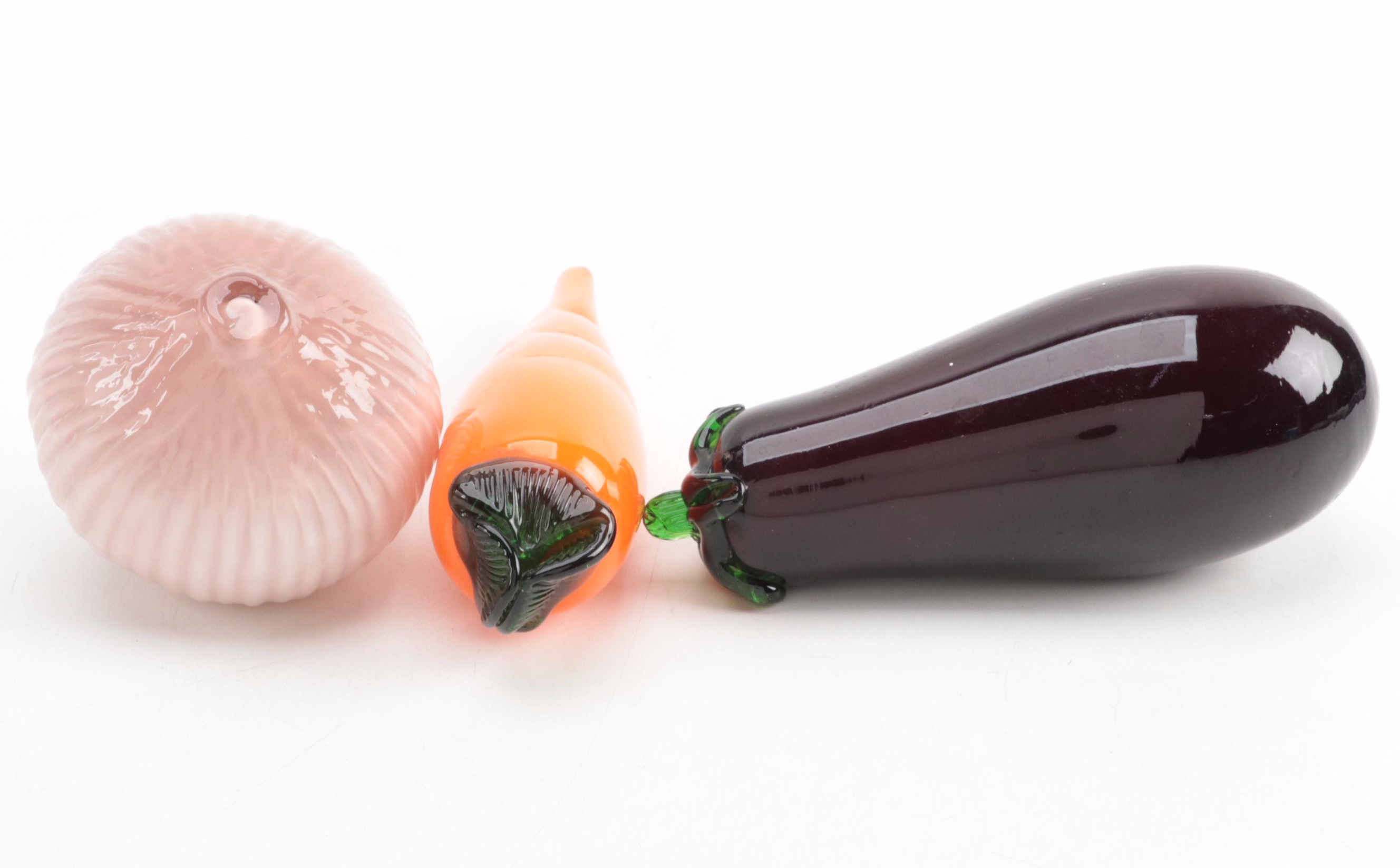 Murano Style Art Glass Fruit and Vegetable Figurines