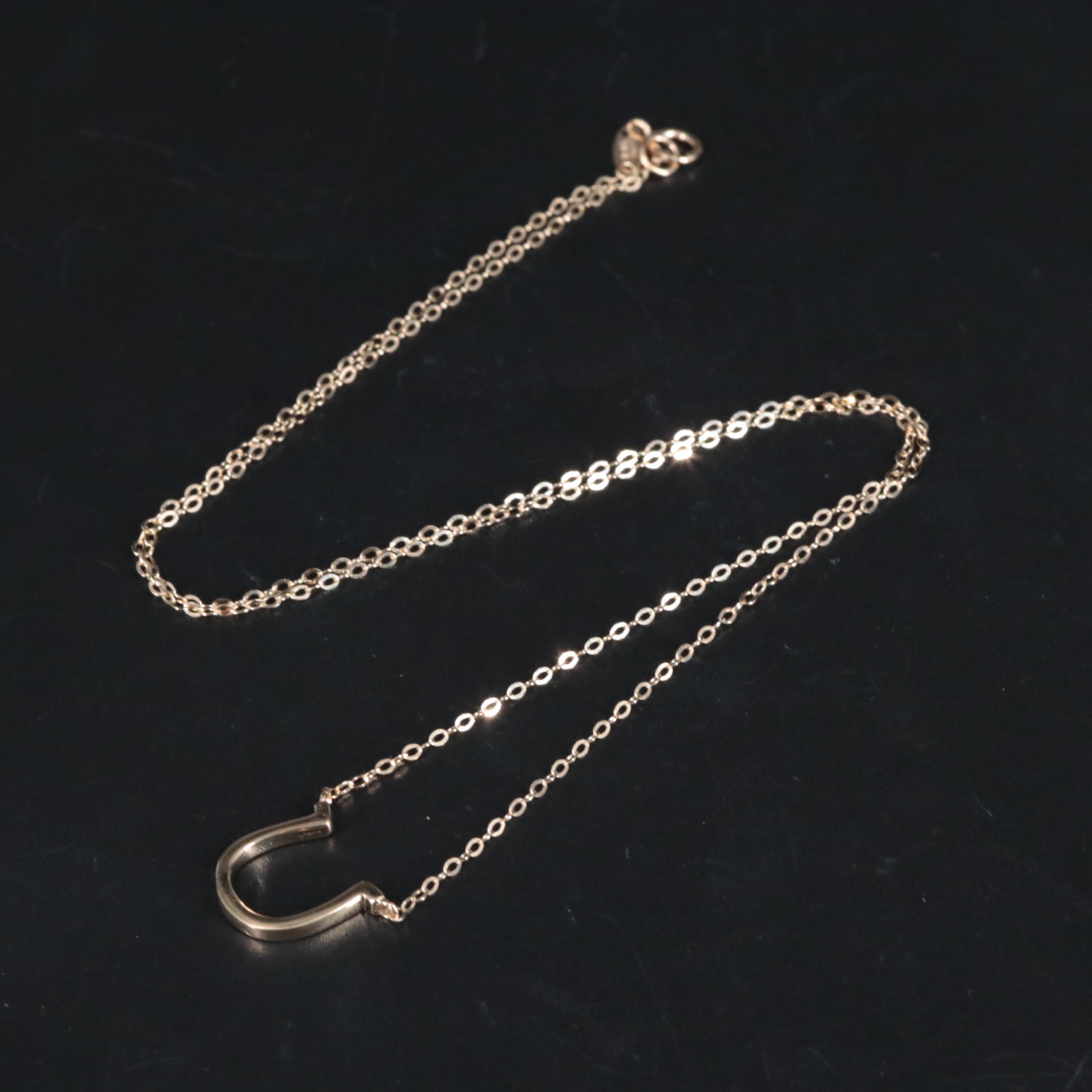 14K Horseshoe Necklace EBTH