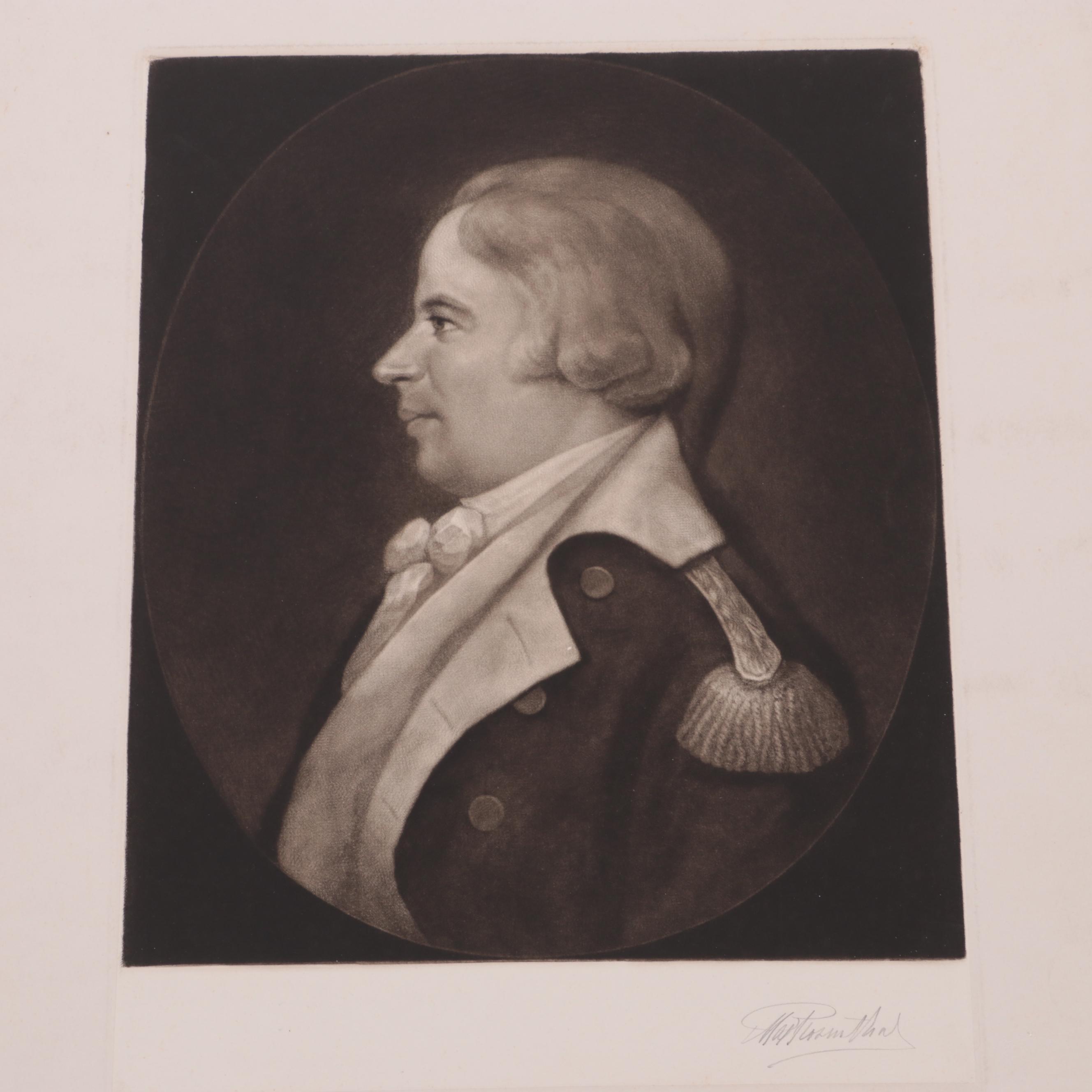 Max Rosenthal Portrait Lithographs, Early 20th Century