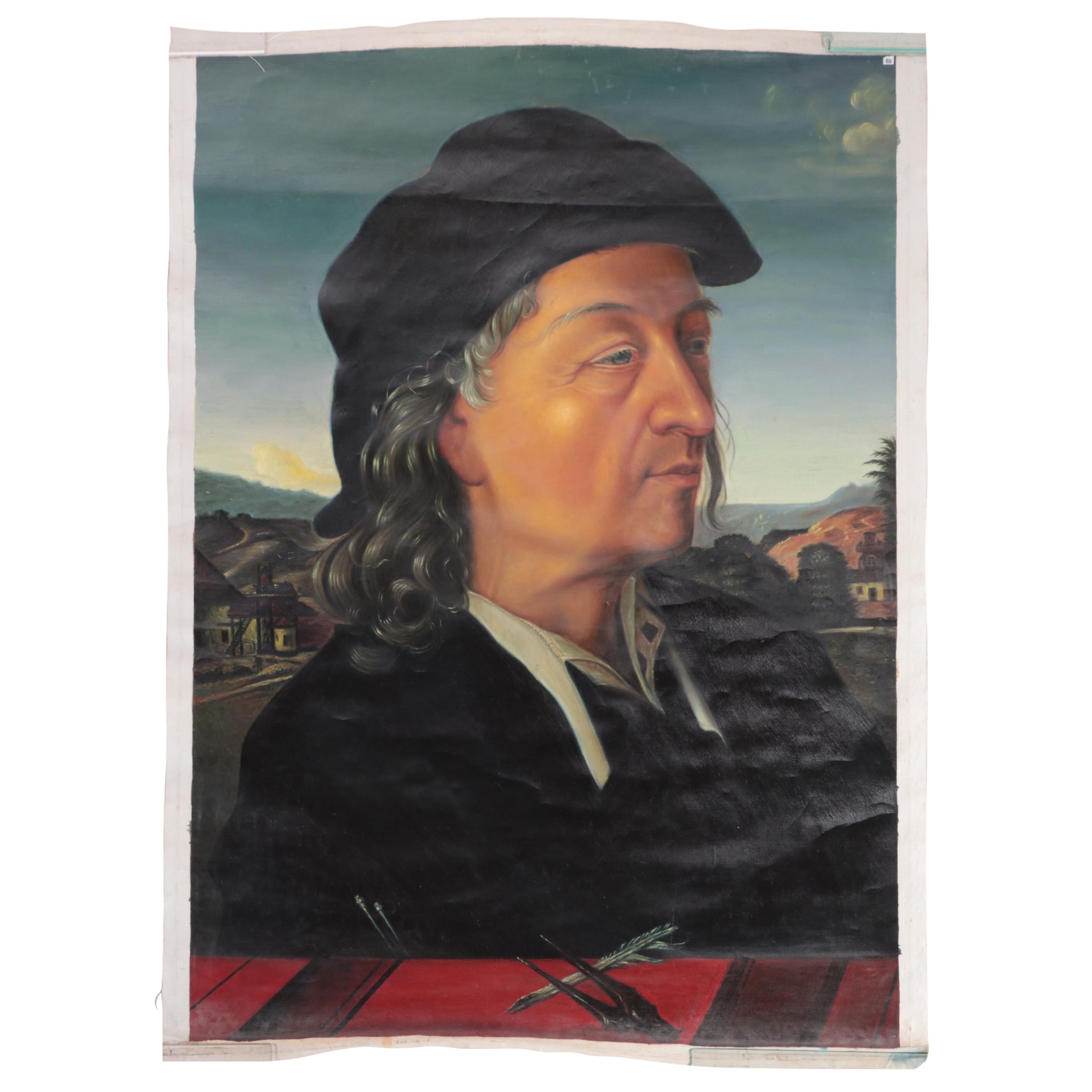 Oil Painting After Piero di Cosimo "Portrait of Giuliano da Sangallo"