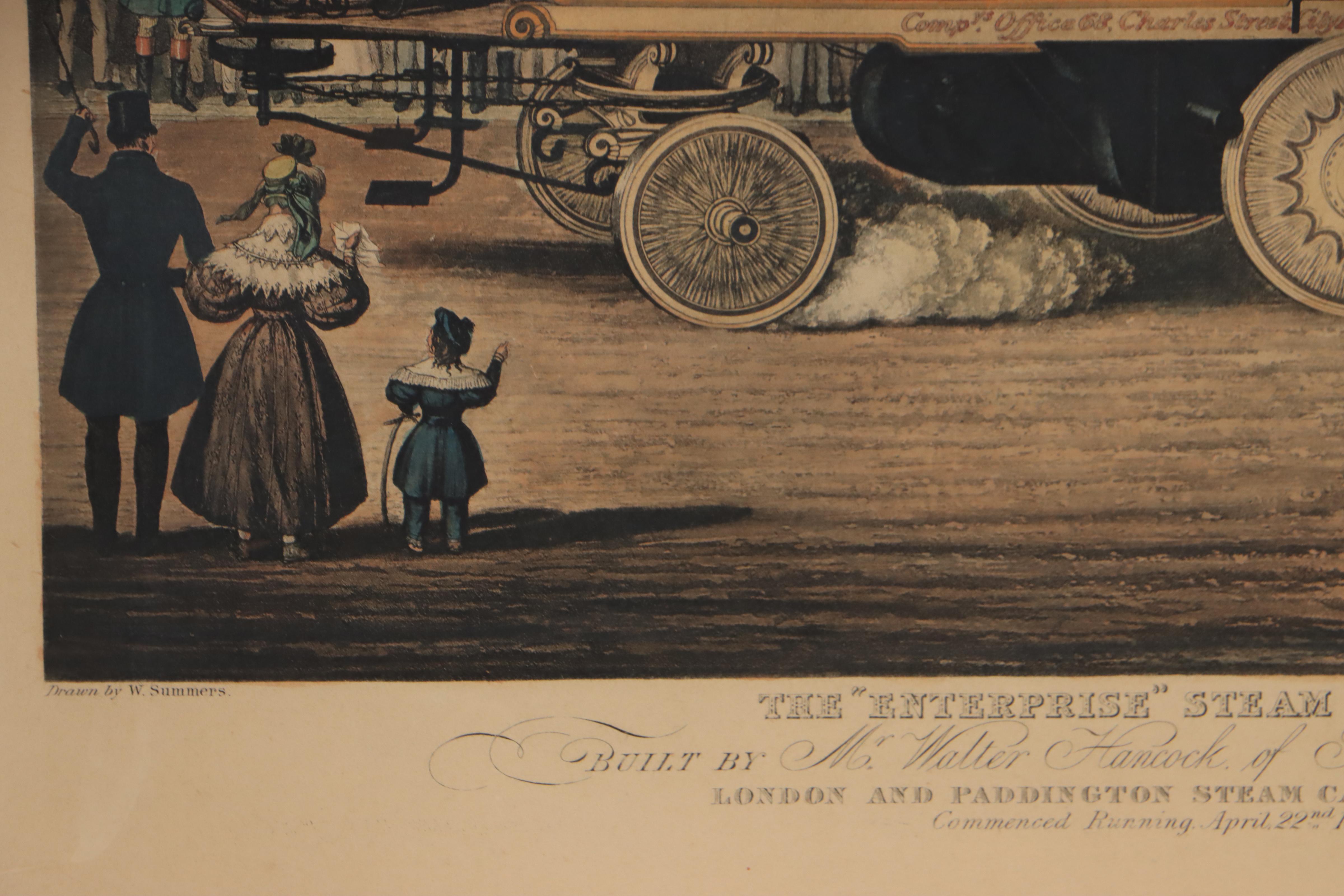 Hand-Colored Engraving "The Enterprise Steam Omnibus"
