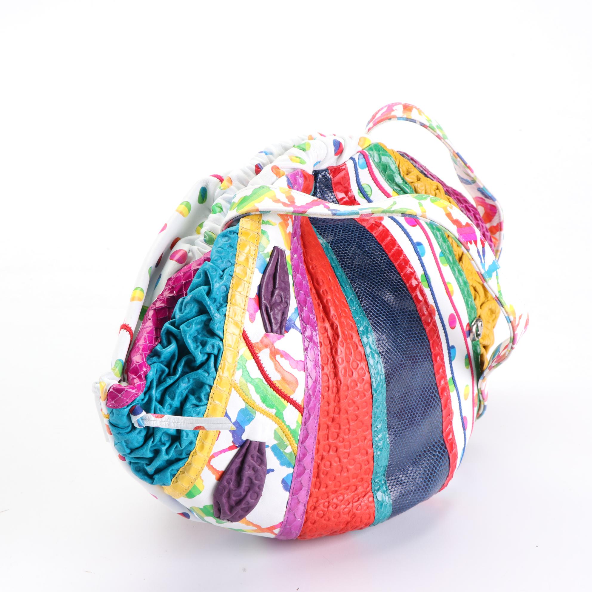 Carlo Fiori and Viva of California Hinge Closure and Zip Leather Shoulder Bags