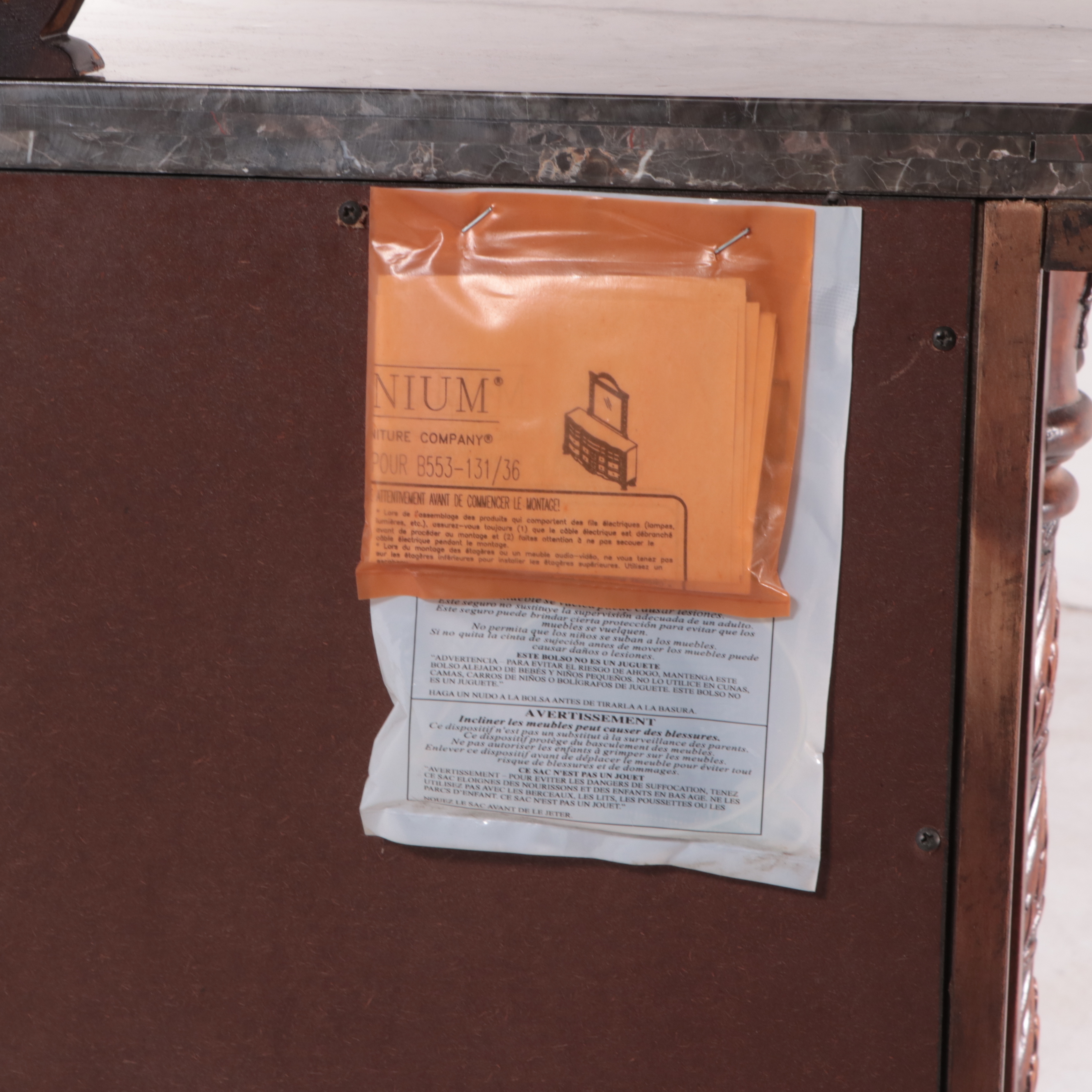 Ashley Furniture "North Shore" Marble-Top Nine-Drawer Dresser