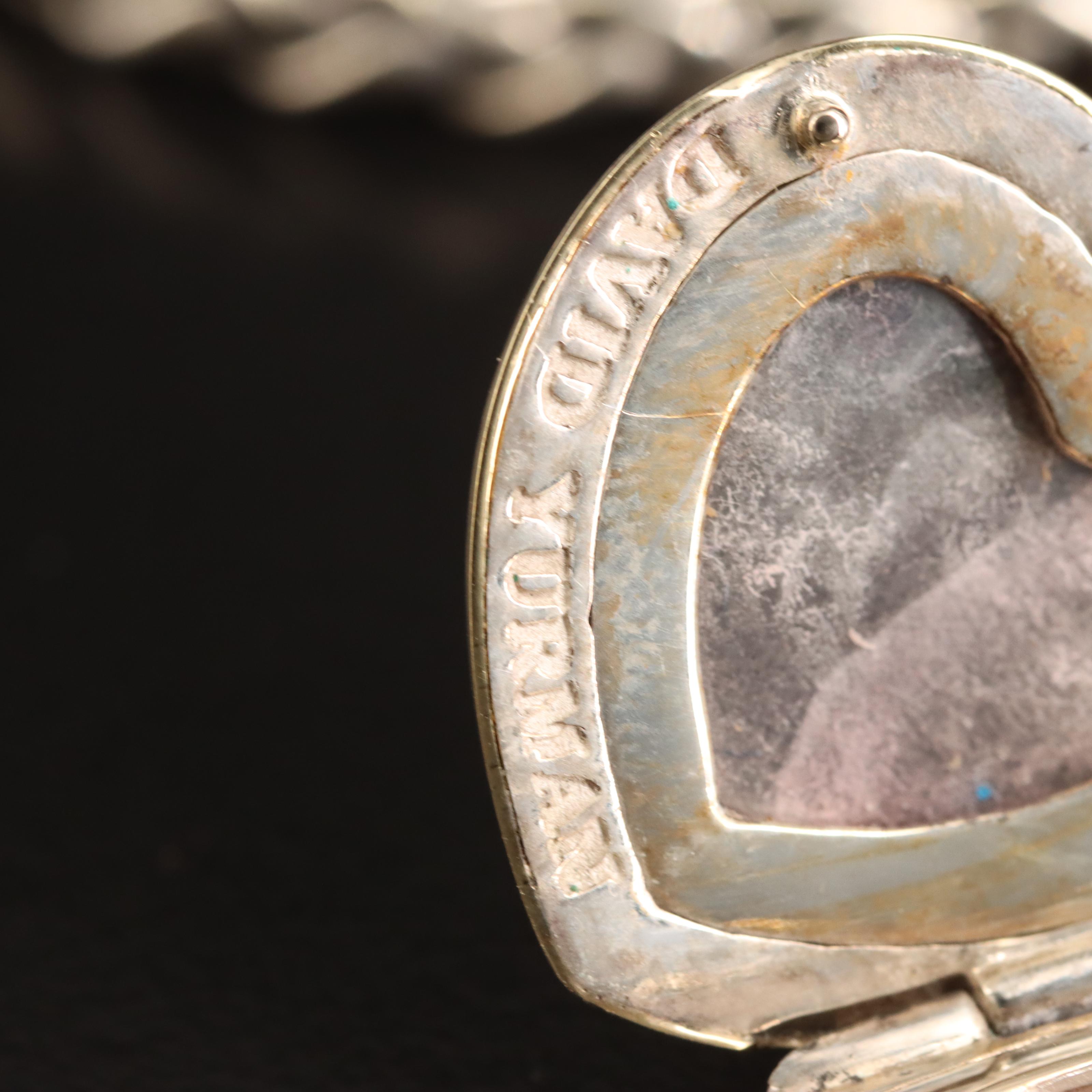 David Yurman Sterling Heart Enhancer Locket Necklace with 18K Accent