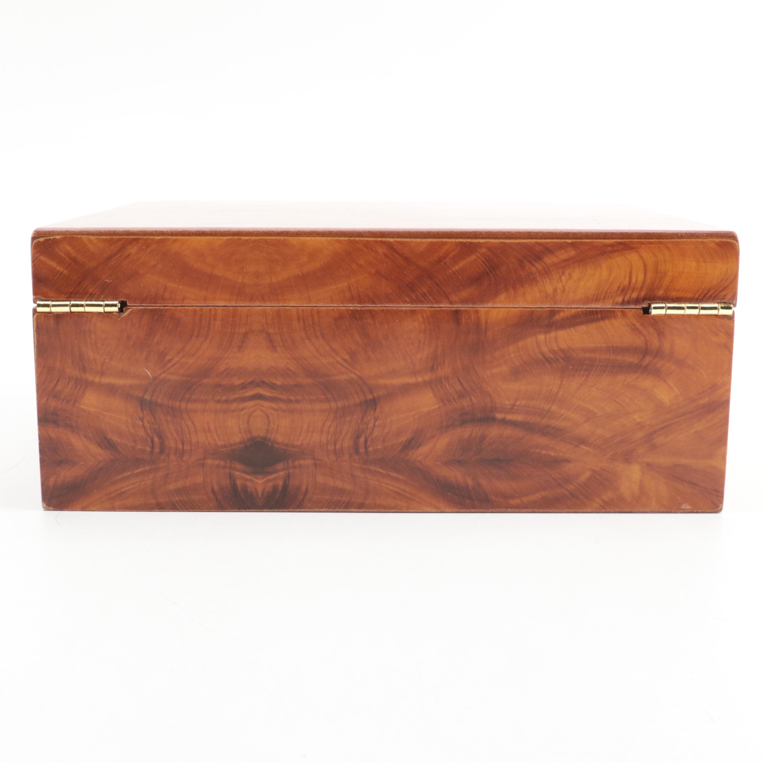 Figured Wood and Cedar Lined Humidor Supreme with Humidifier