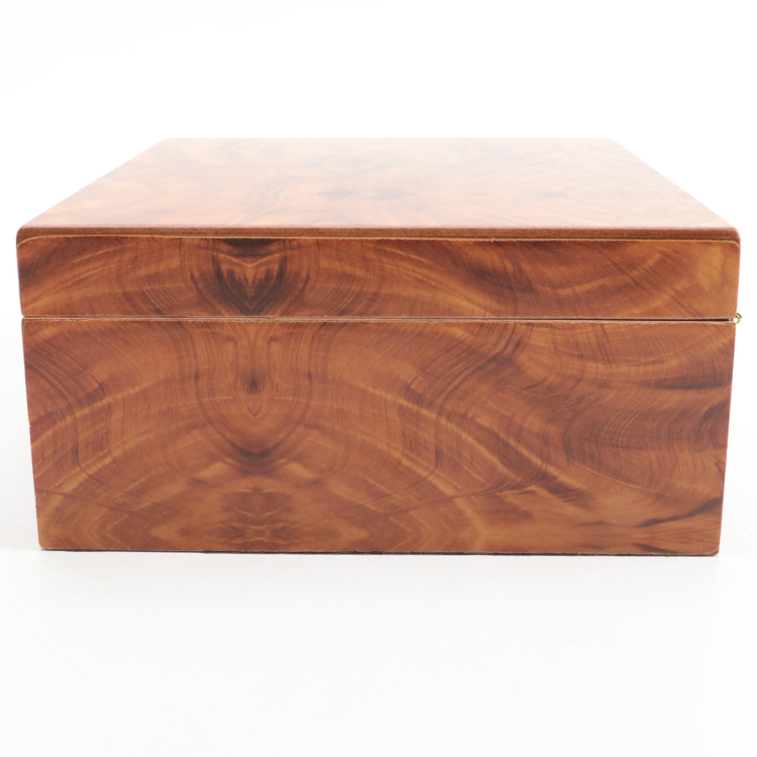 Figured Wood and Cedar Lined Humidor Supreme with Humidifier