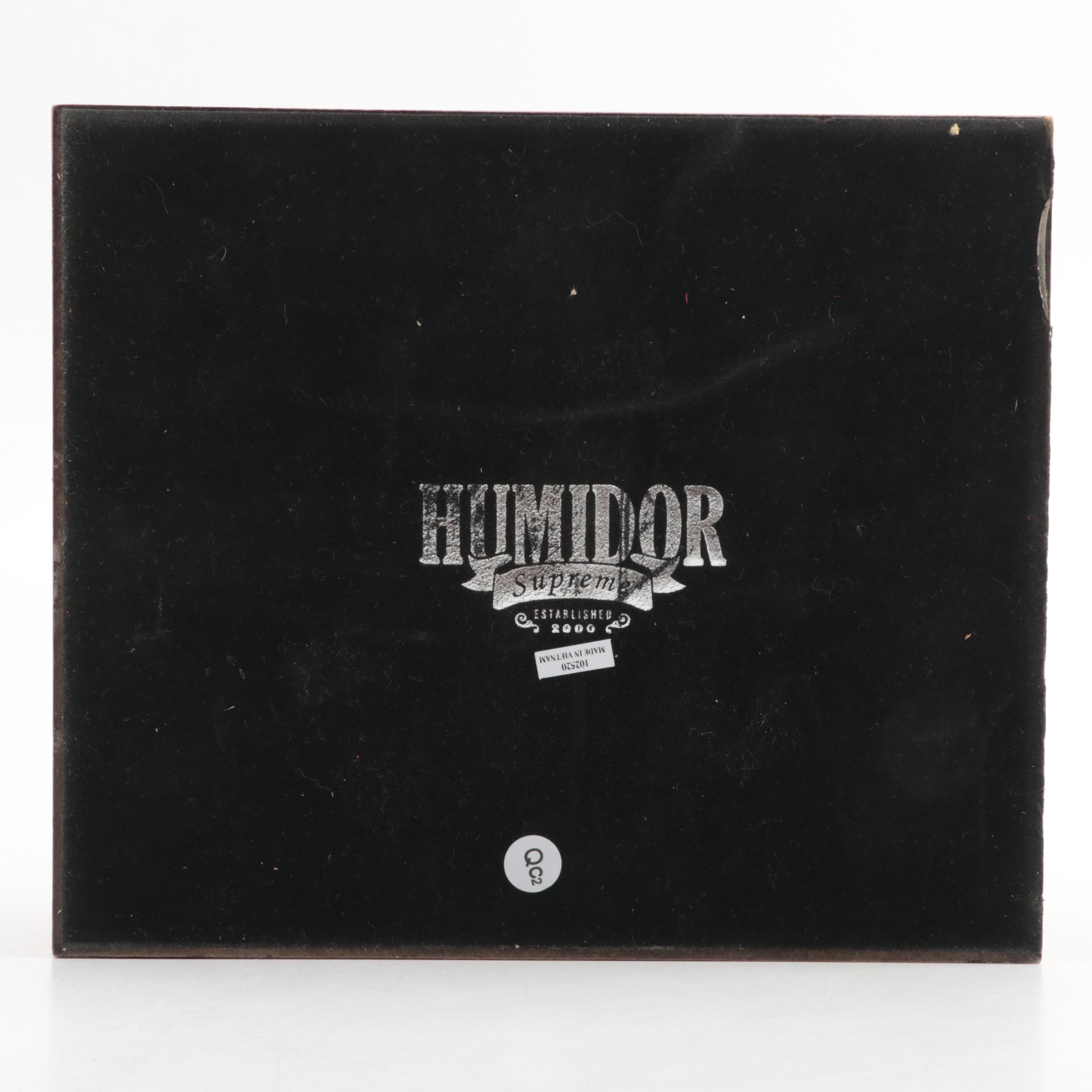 Figured Wood and Cedar Lined Humidor Supreme with Humidifier