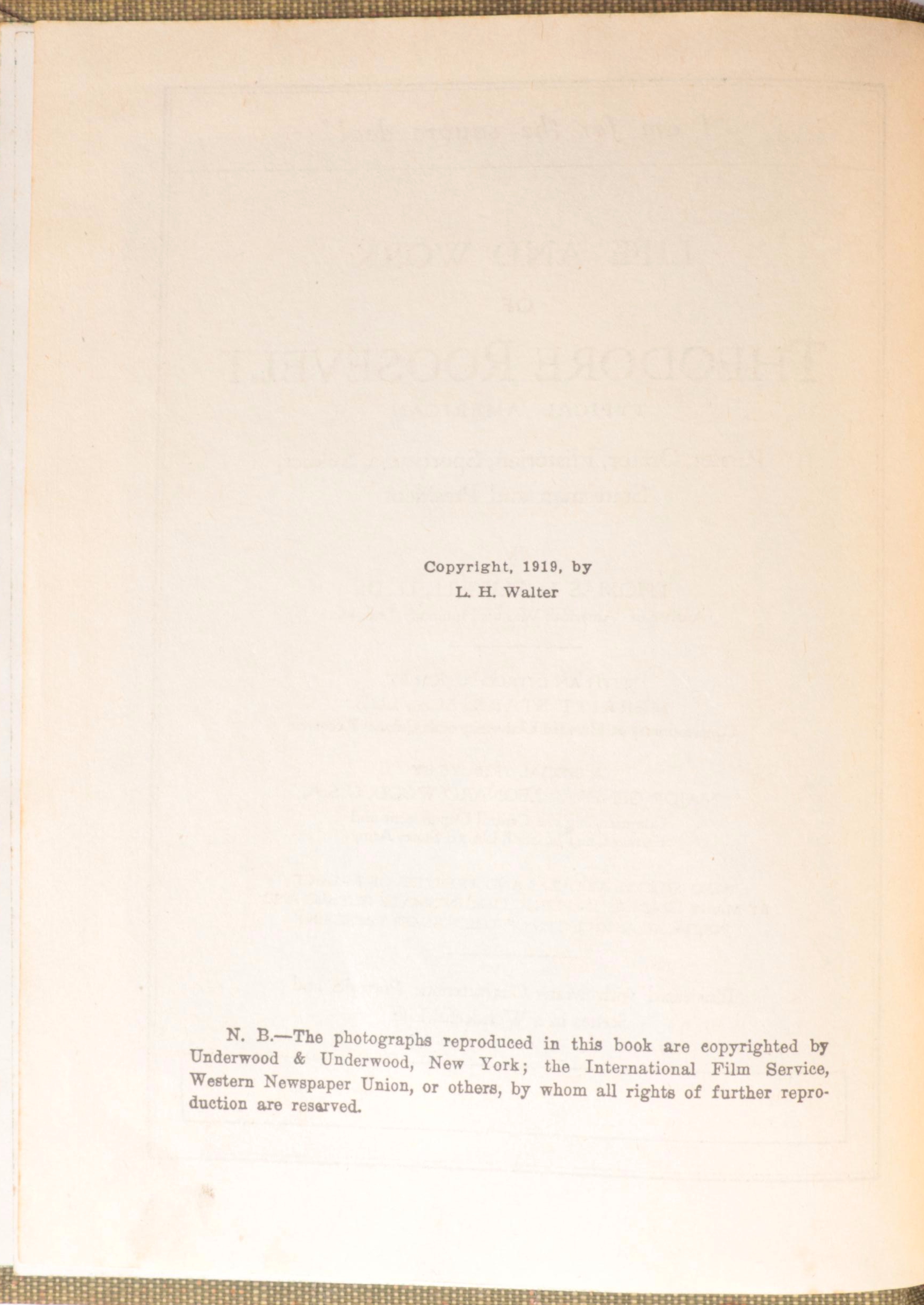 Memorial Edition "Life and Work of Theodore Roosevelt" by Thomas H. Russell