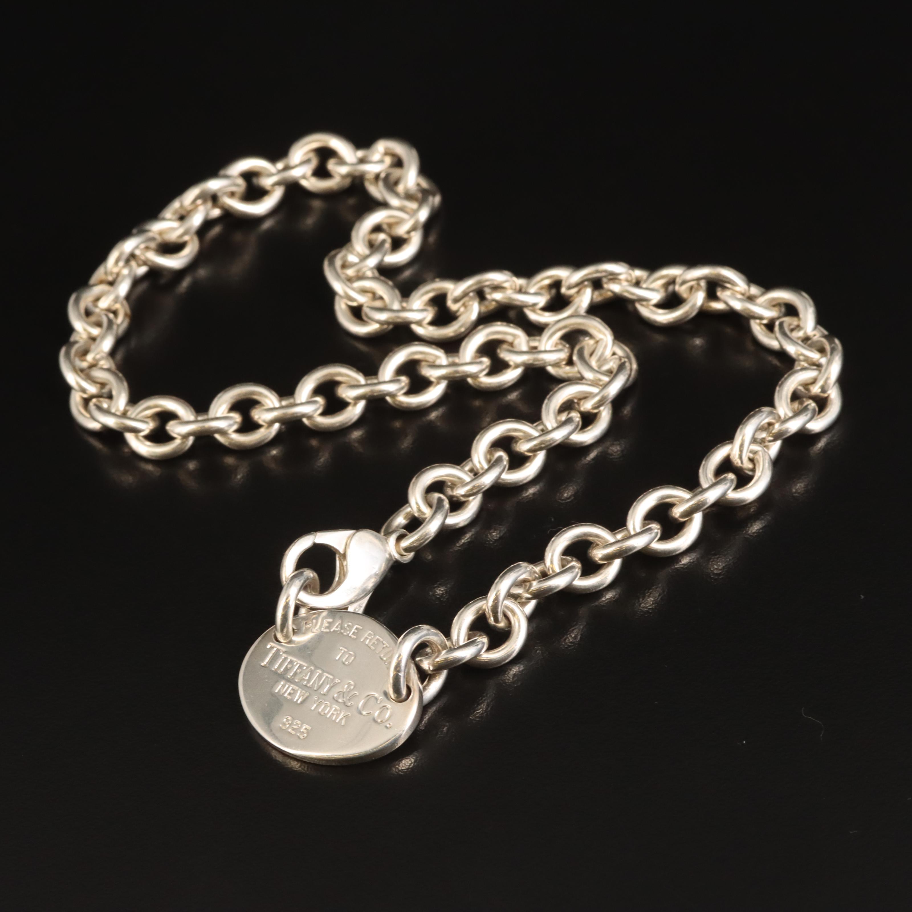 Tiffany & Co. "Return to Tiffany" Sterling Oval Necklace