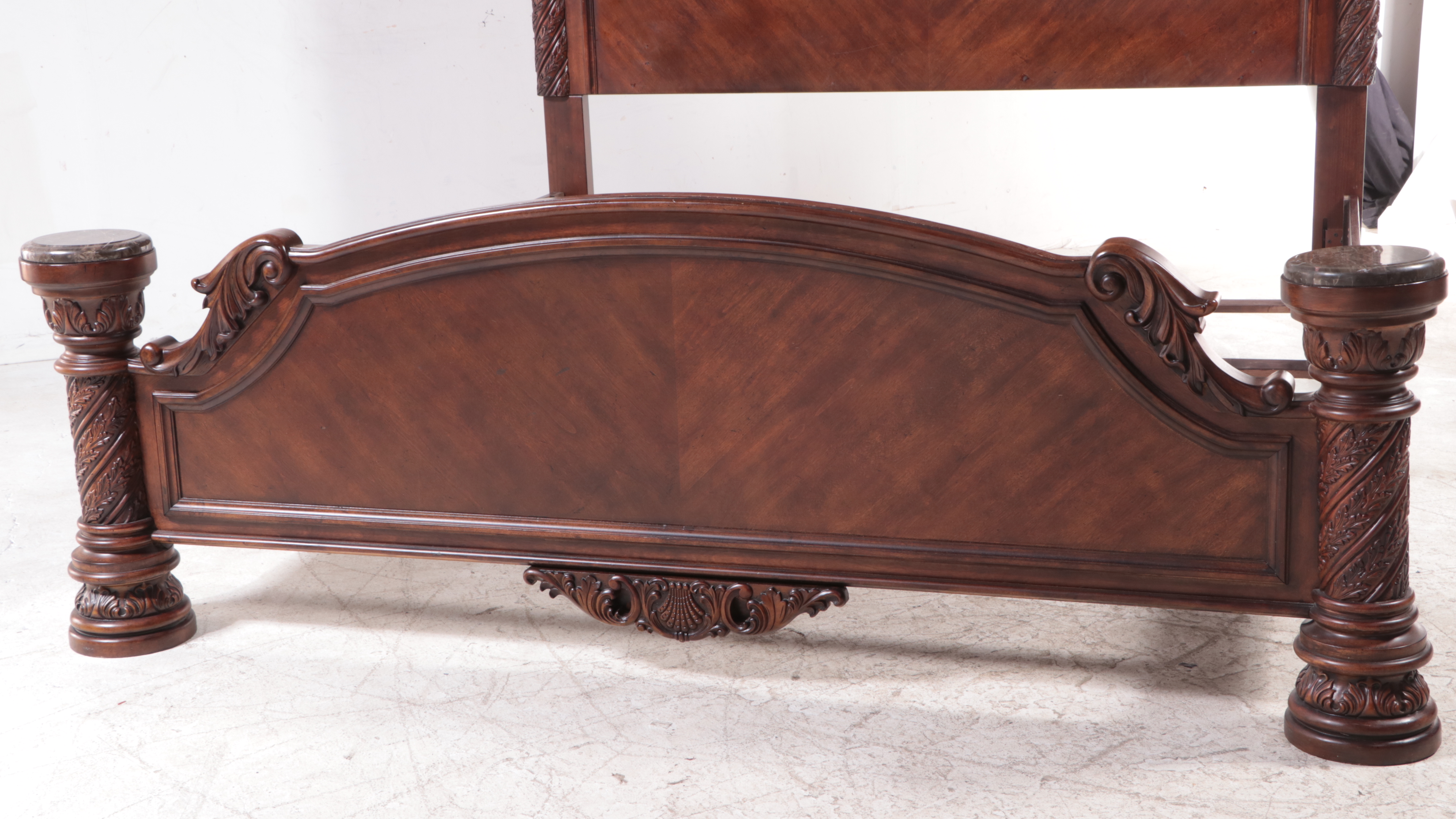 Ashley Furniture "North Shore" King Size Bed Frame with Marble Accents